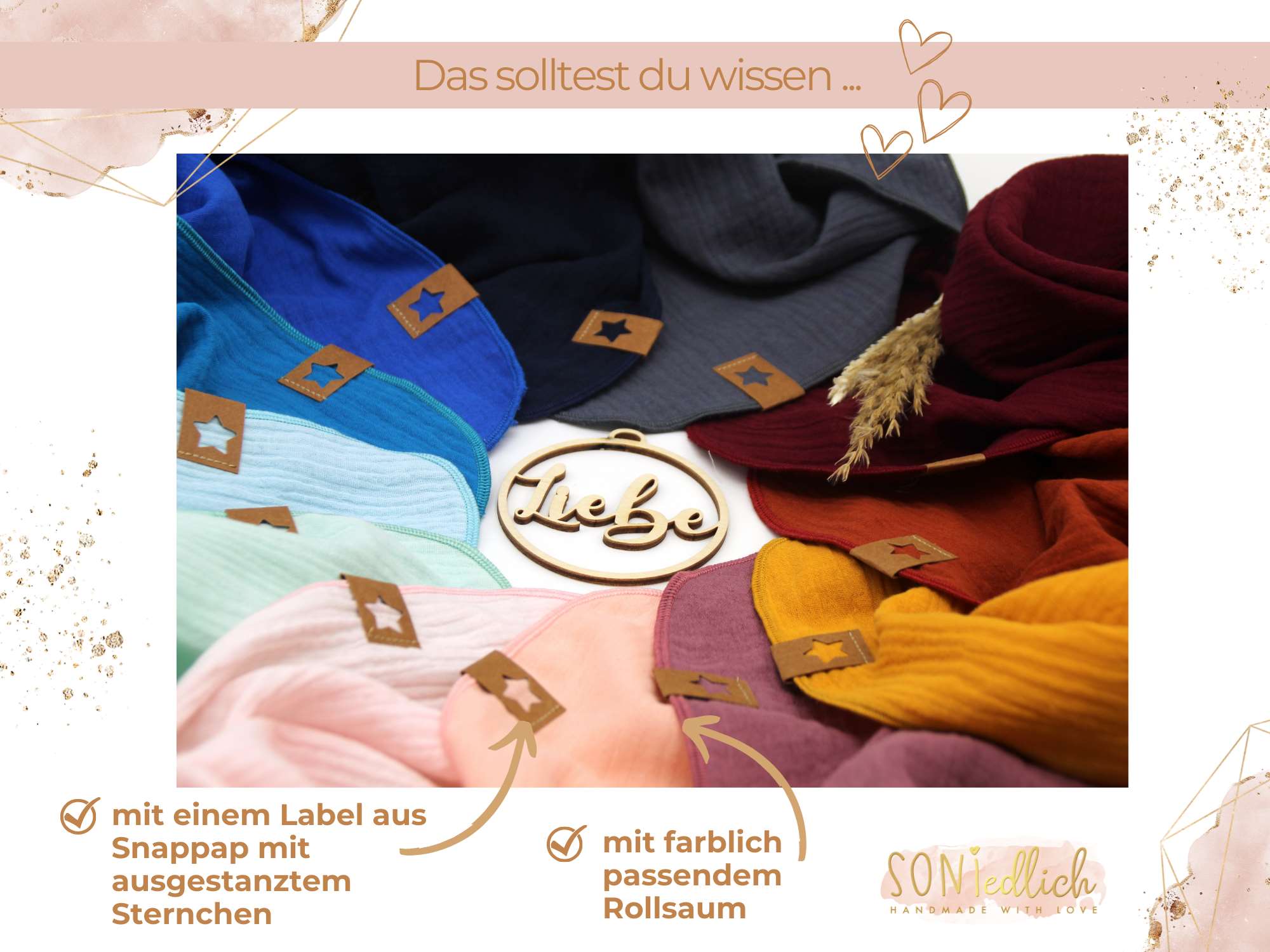 Musselintuch für Kinder „uni, einlagig“ Details