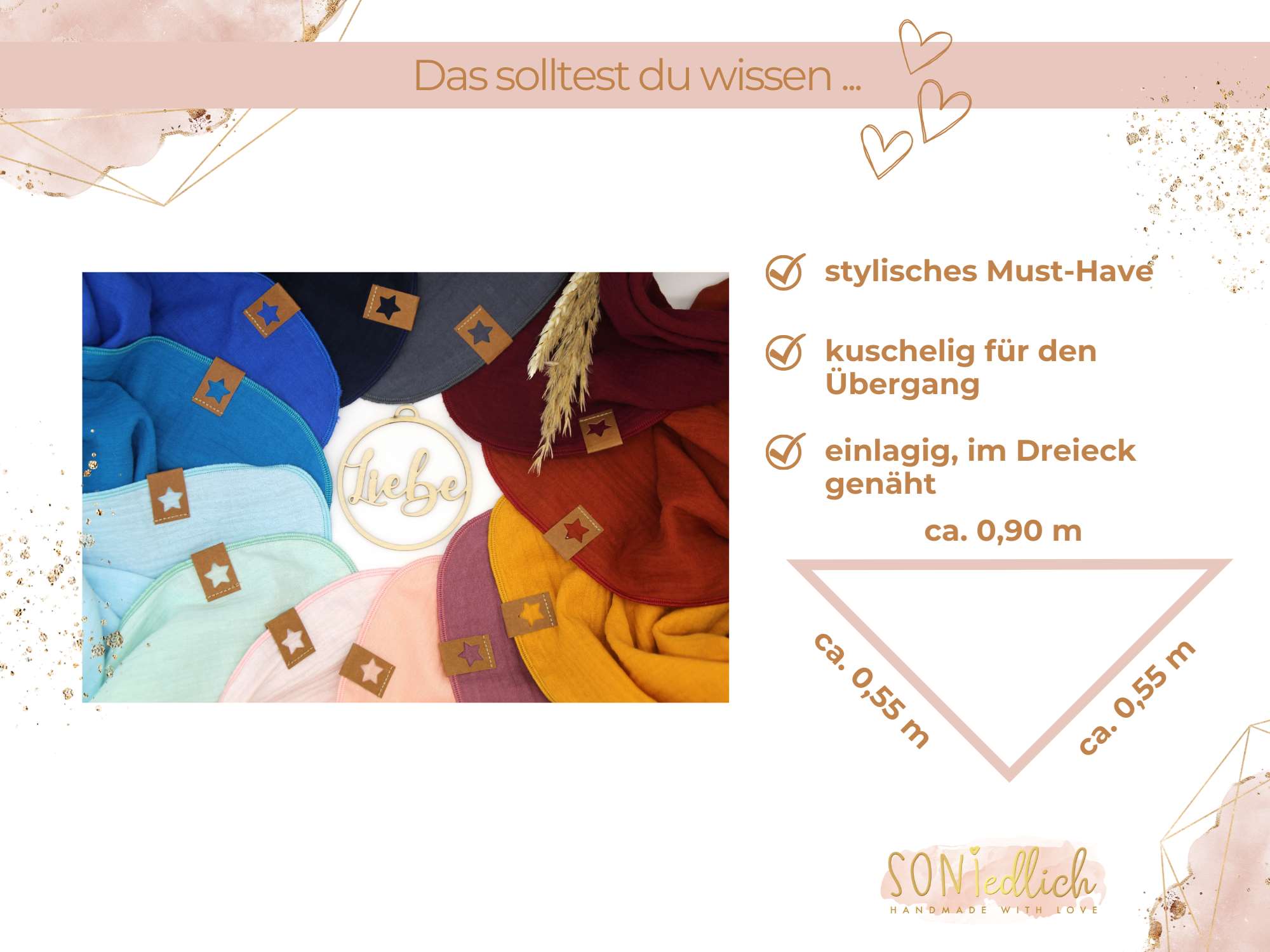 Musselintuch für Kinder „uni, einlagig“ Maße