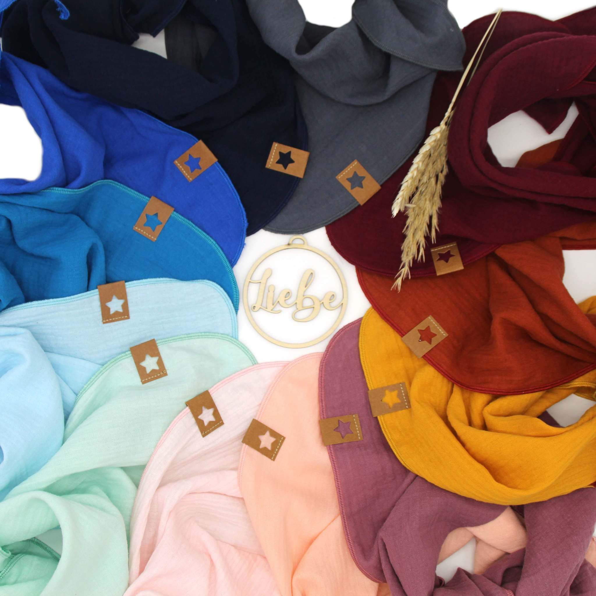 Musselintuch für Kinder in verschiedenen uni Farben