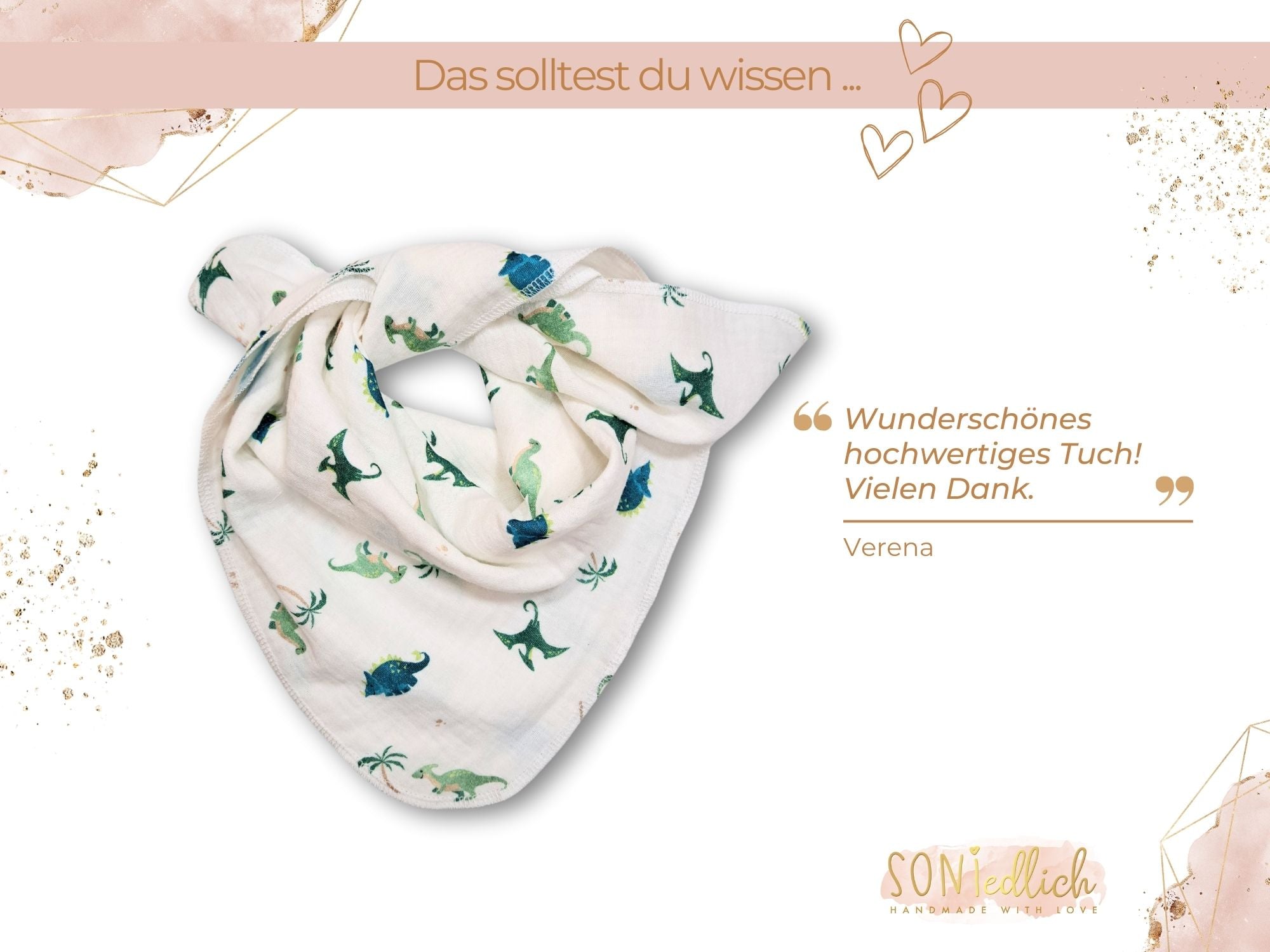 Musselintuch für Babys und Kinder "Dinosaurier" - Bewertung