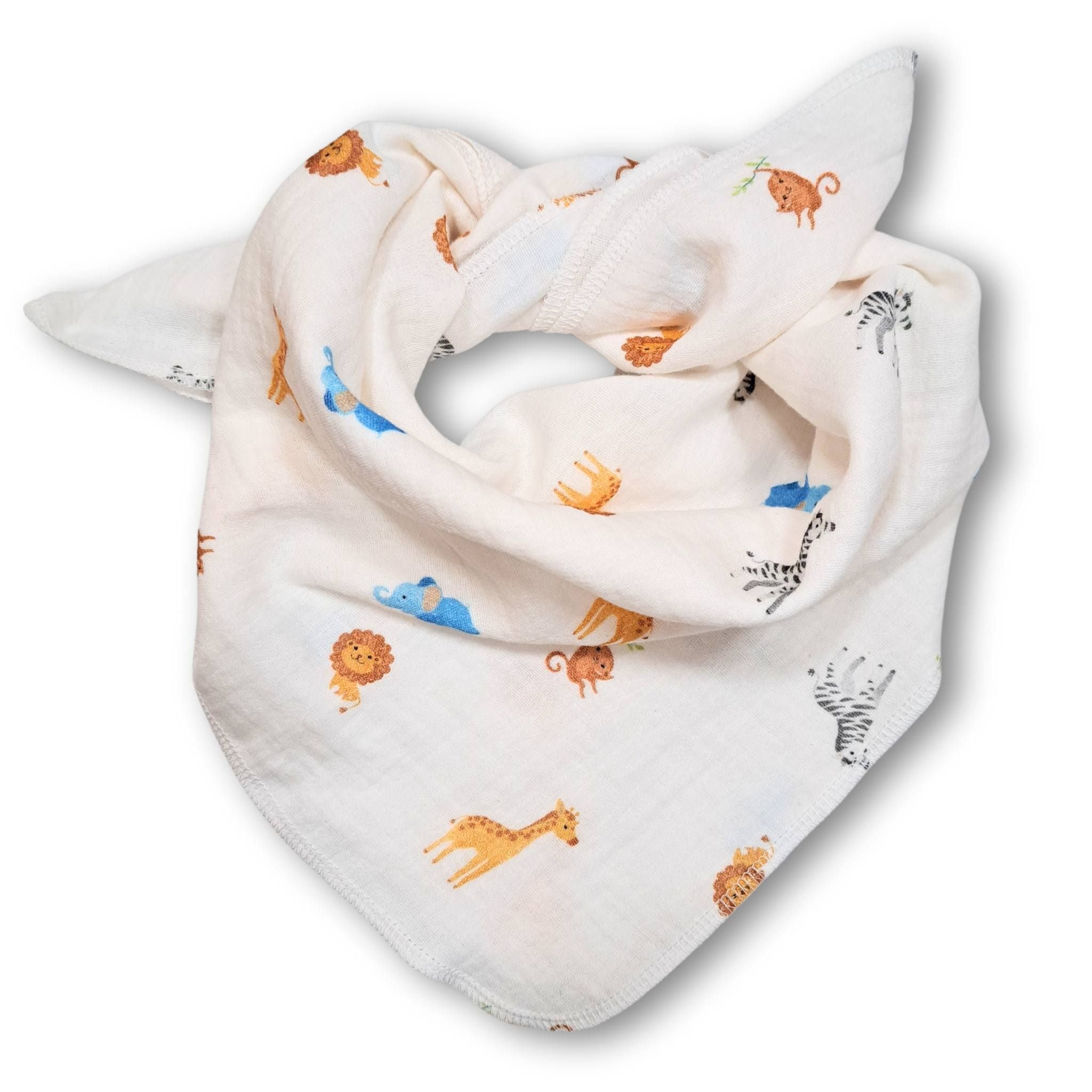 Musselintuch für Babys und Kinder "Safaritiere" - Ansicht von oben