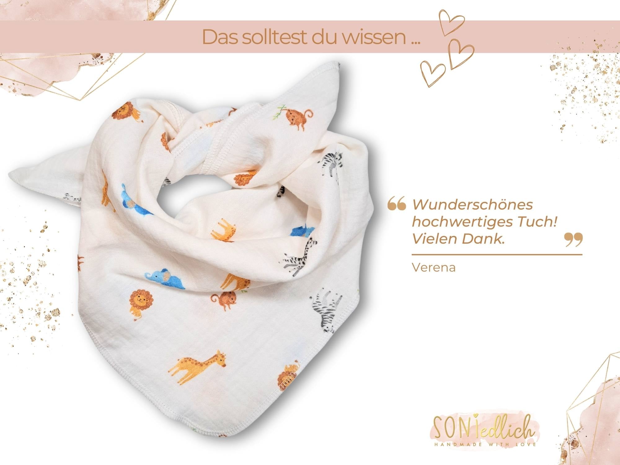 Musselintuch für Babys und Kinder "Safaritiere" - Bewertung