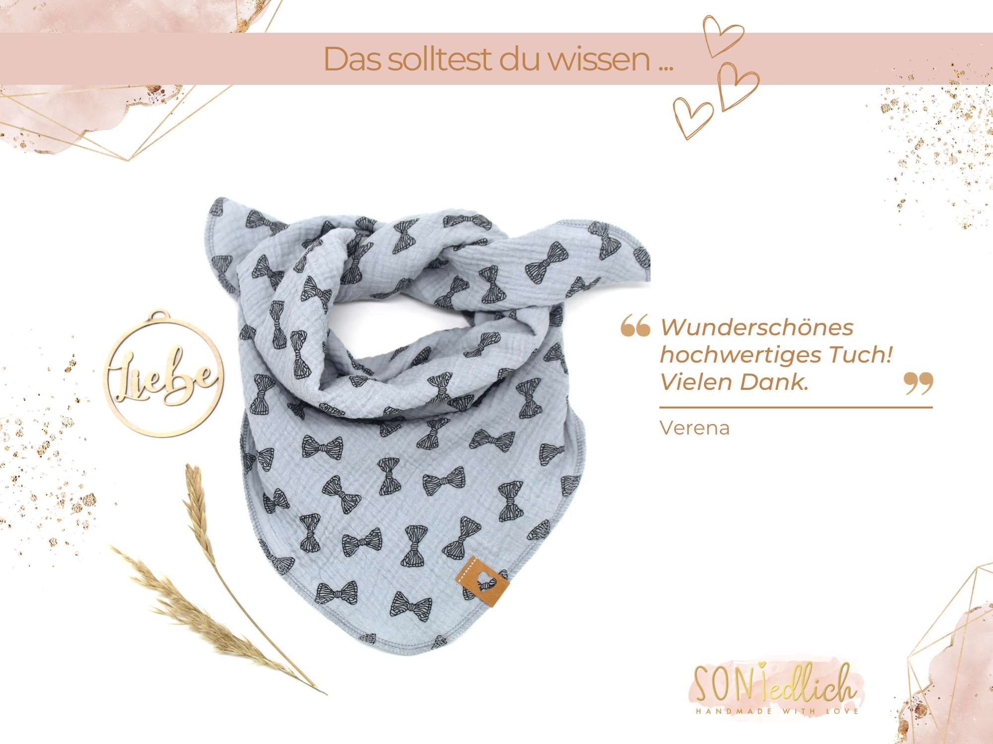 Musselintuch für Kinder „Schleifen“ Bewertung