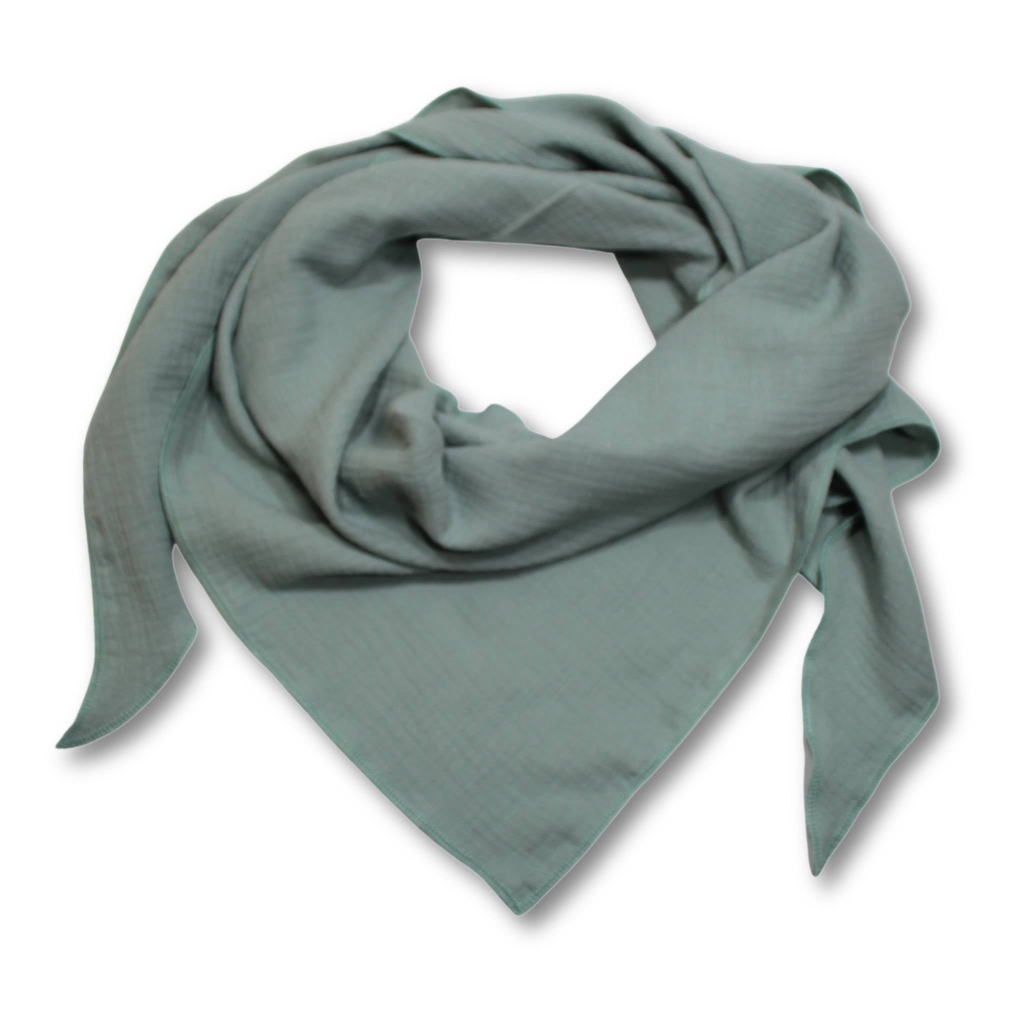 XXL-Tuch aus Musselin in altgrün