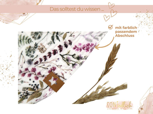 Musselintuch XXL für Erwachsene „natural leaves" Details