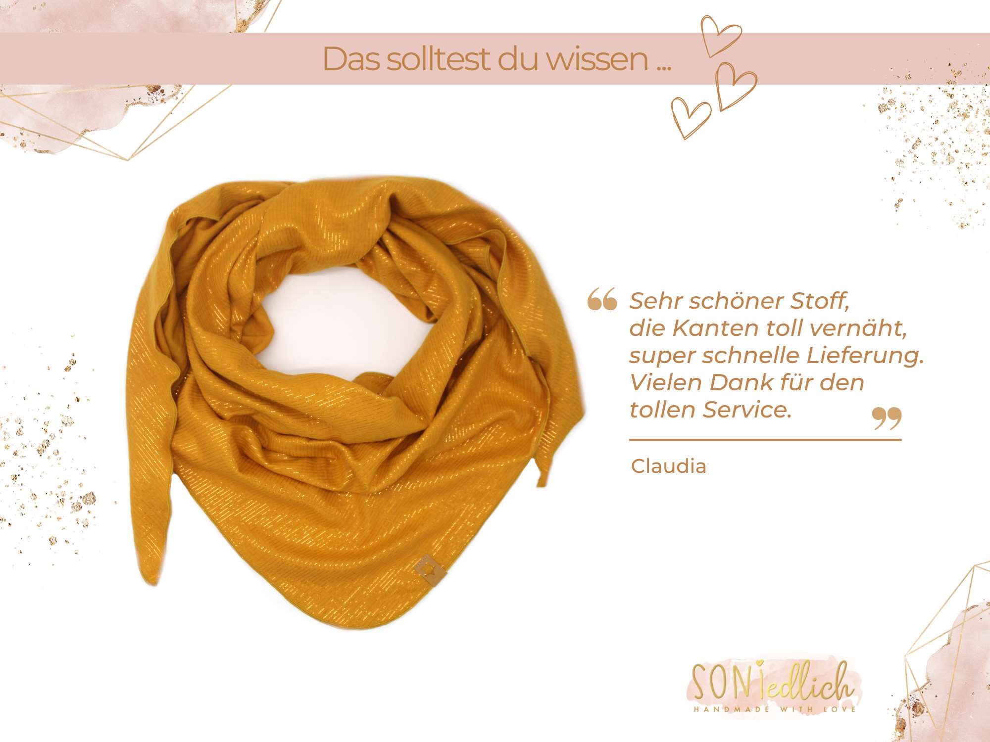 XXL-Tuch aus Musselin "Glitzerstreifen", in der Farbe honig, Bewertung