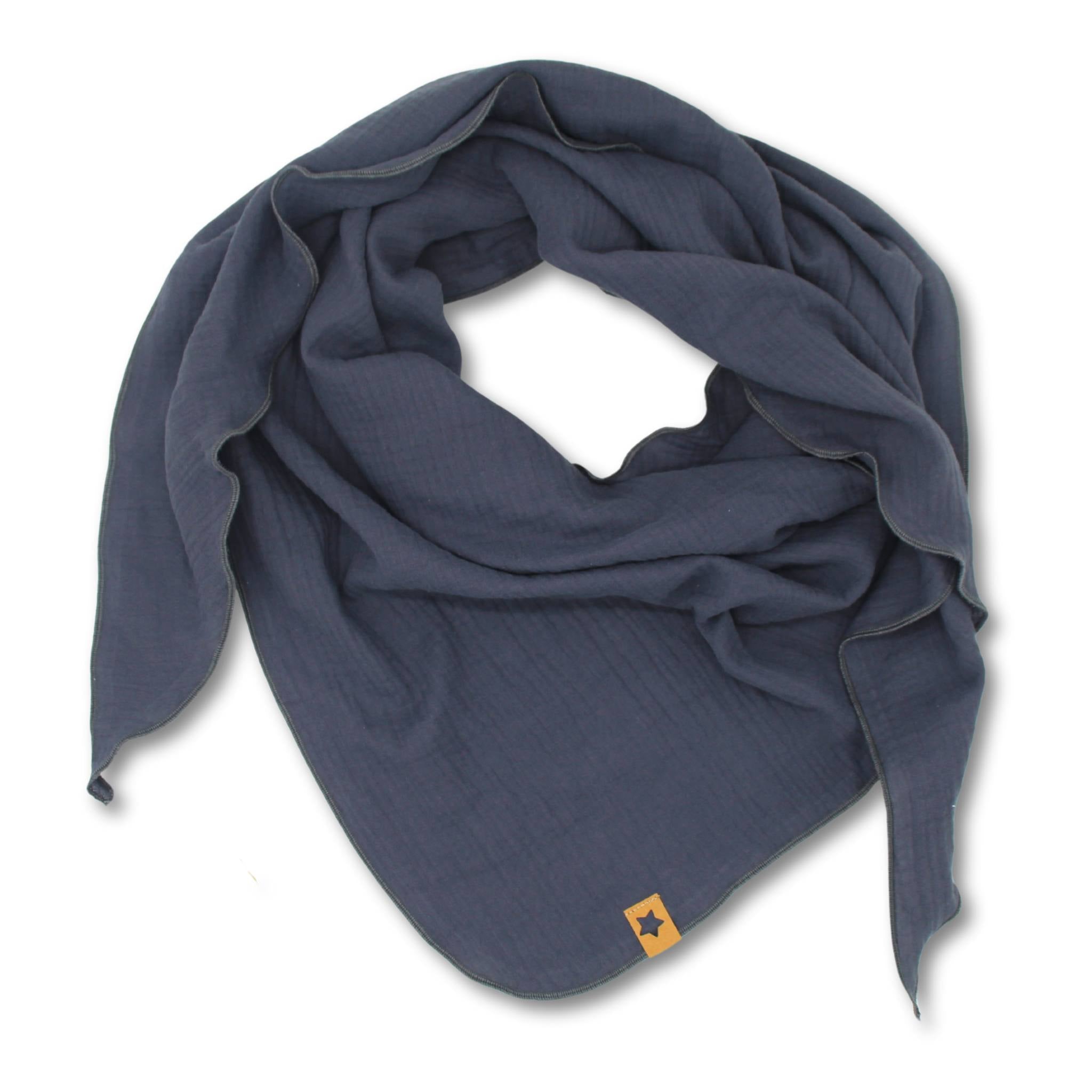 XXL-Tuch aus Musselin in der Farbe grau