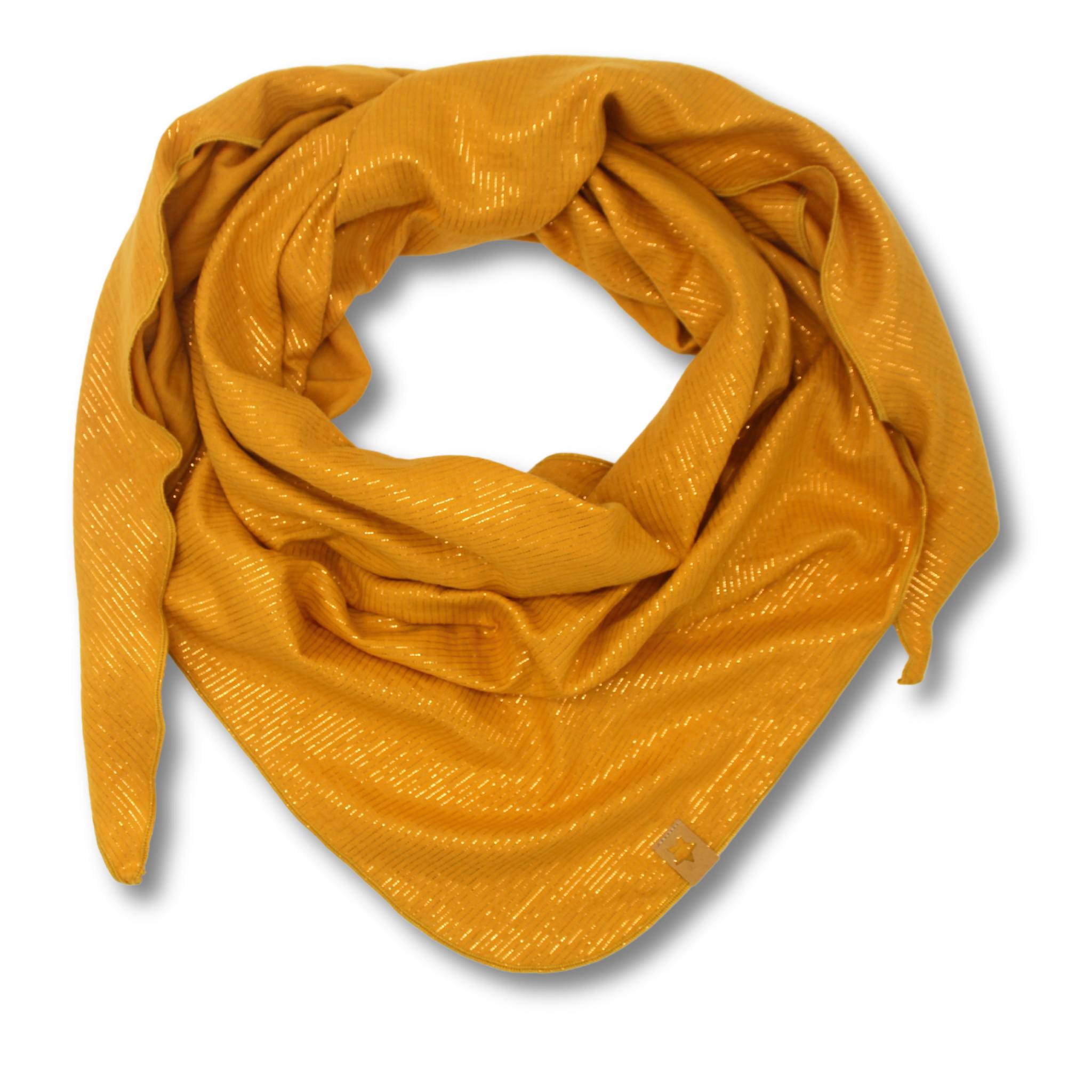 XXL-Tuch aus Musselin "Glitzerstreifen", in der Farbe honig