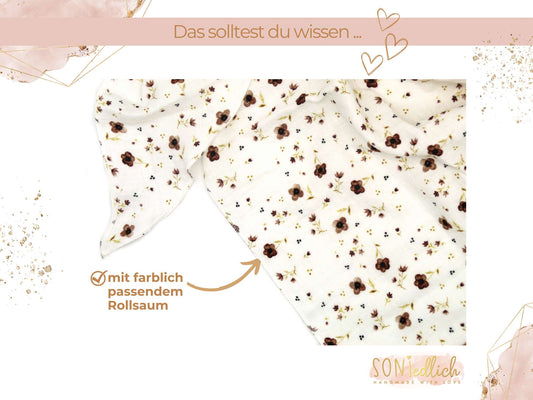 Musselintuch XXL für Erwachsene „Streublümchen, creme“ Details