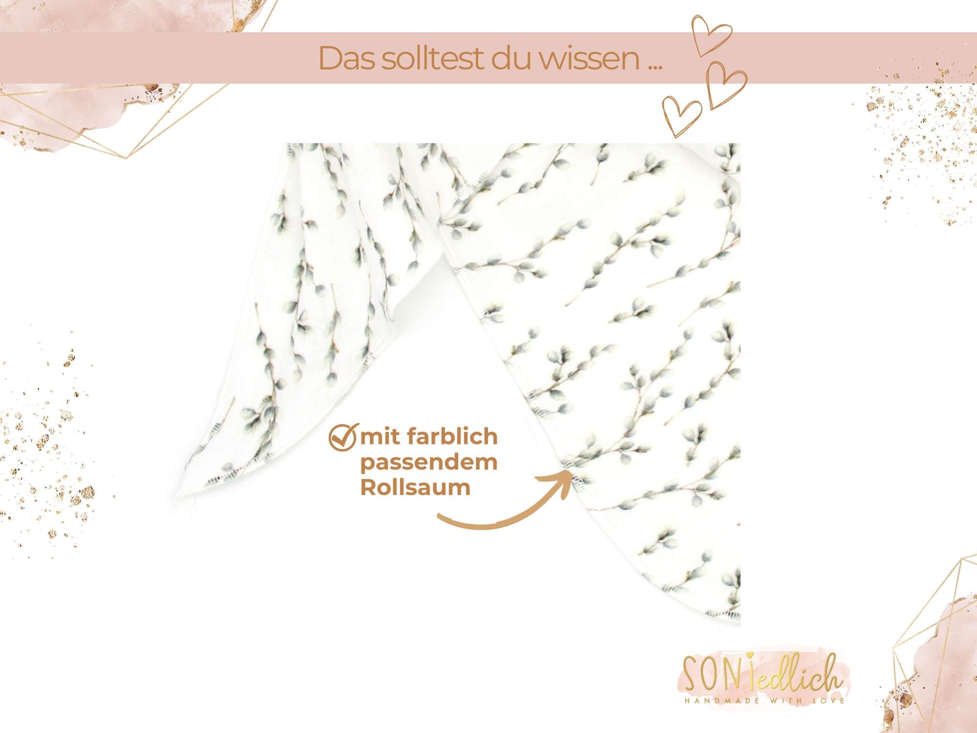 Musselintuch XXL für Erwachsene „willow“ Details