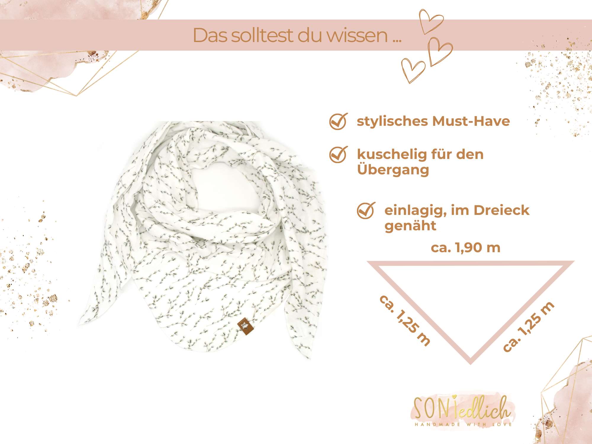 Musselintuch XXL für Erwachsene „willow“ Maße