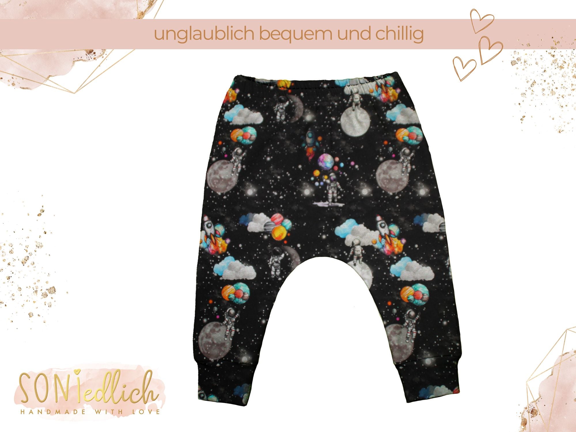 Slim Harem Pants für Babys und Kinder „Astronaut“ Ansicht