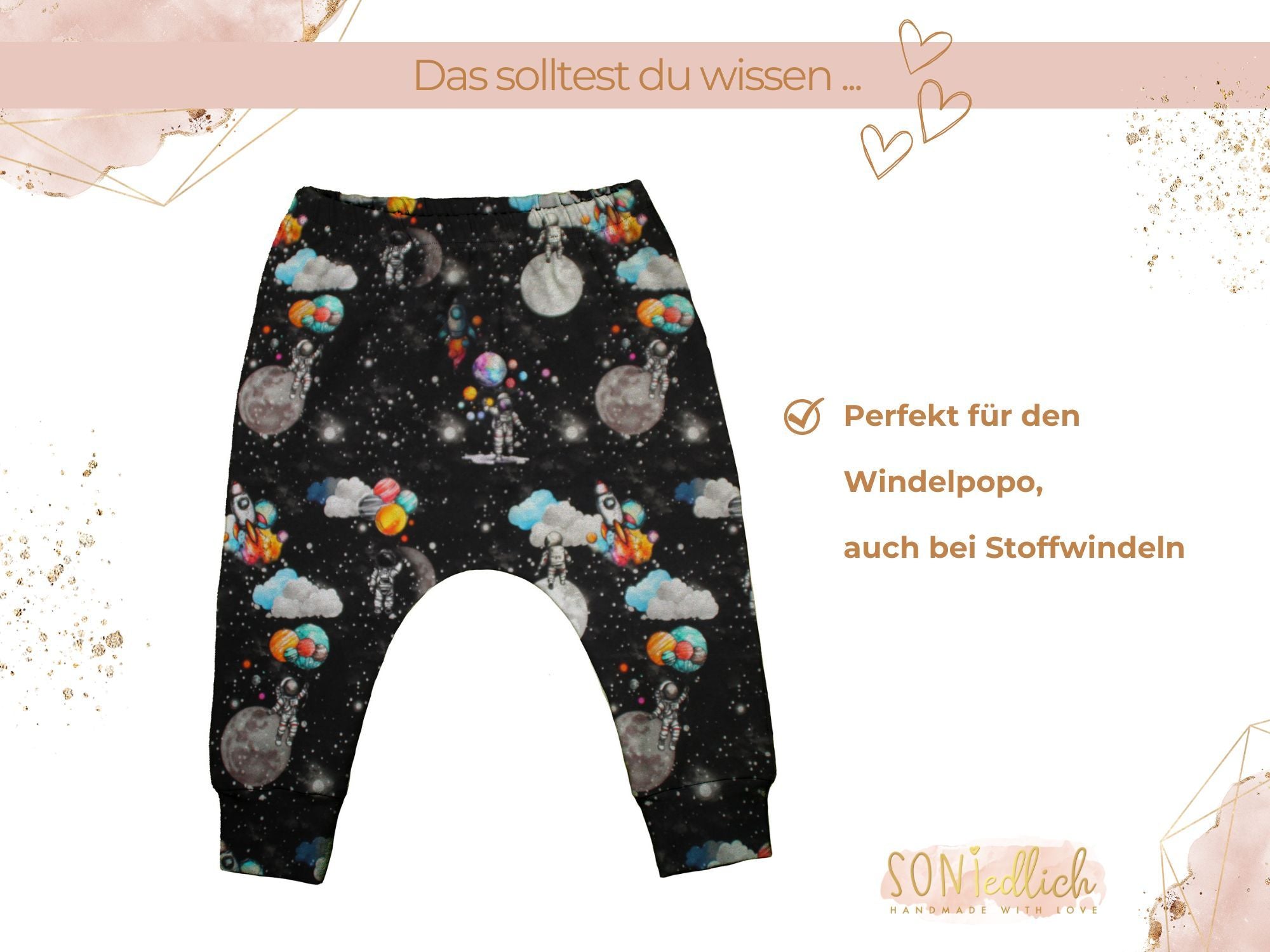 Slim Harem Pants für Babys und Kinder „Astronaut“ Beschreibung 2