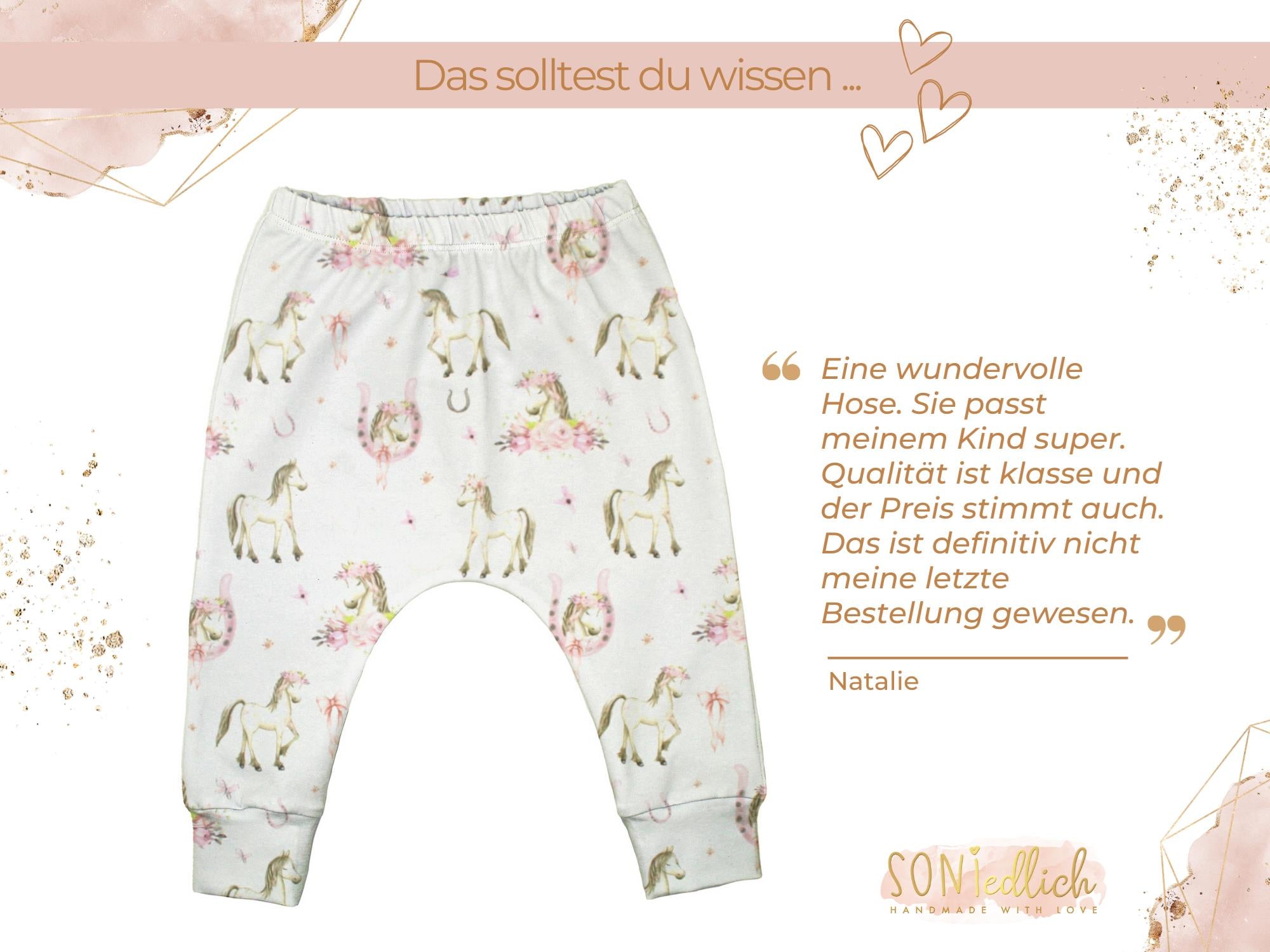 Slim Harem Pants für Babys und Kinder „Boho Pferde“ Bewertung