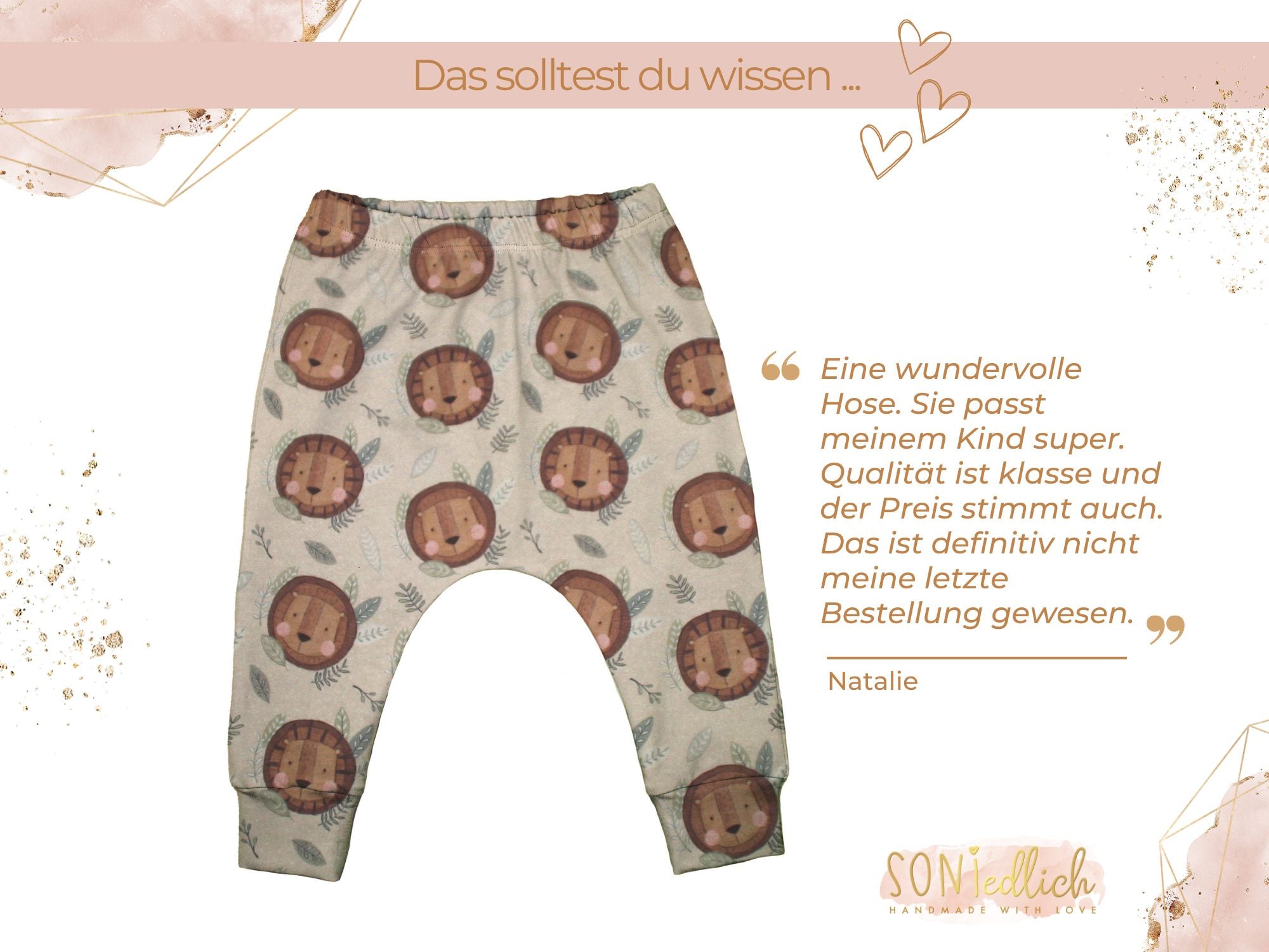 Slim Harem Pants "Löwe" für Babys und Kinder, Bewertung