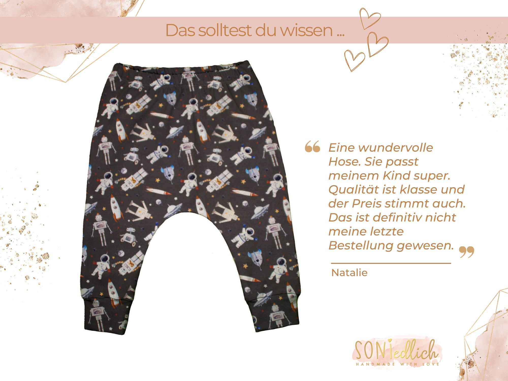 Slim Harem Pants "Weltall" für Babys und Kinder, Bewertung