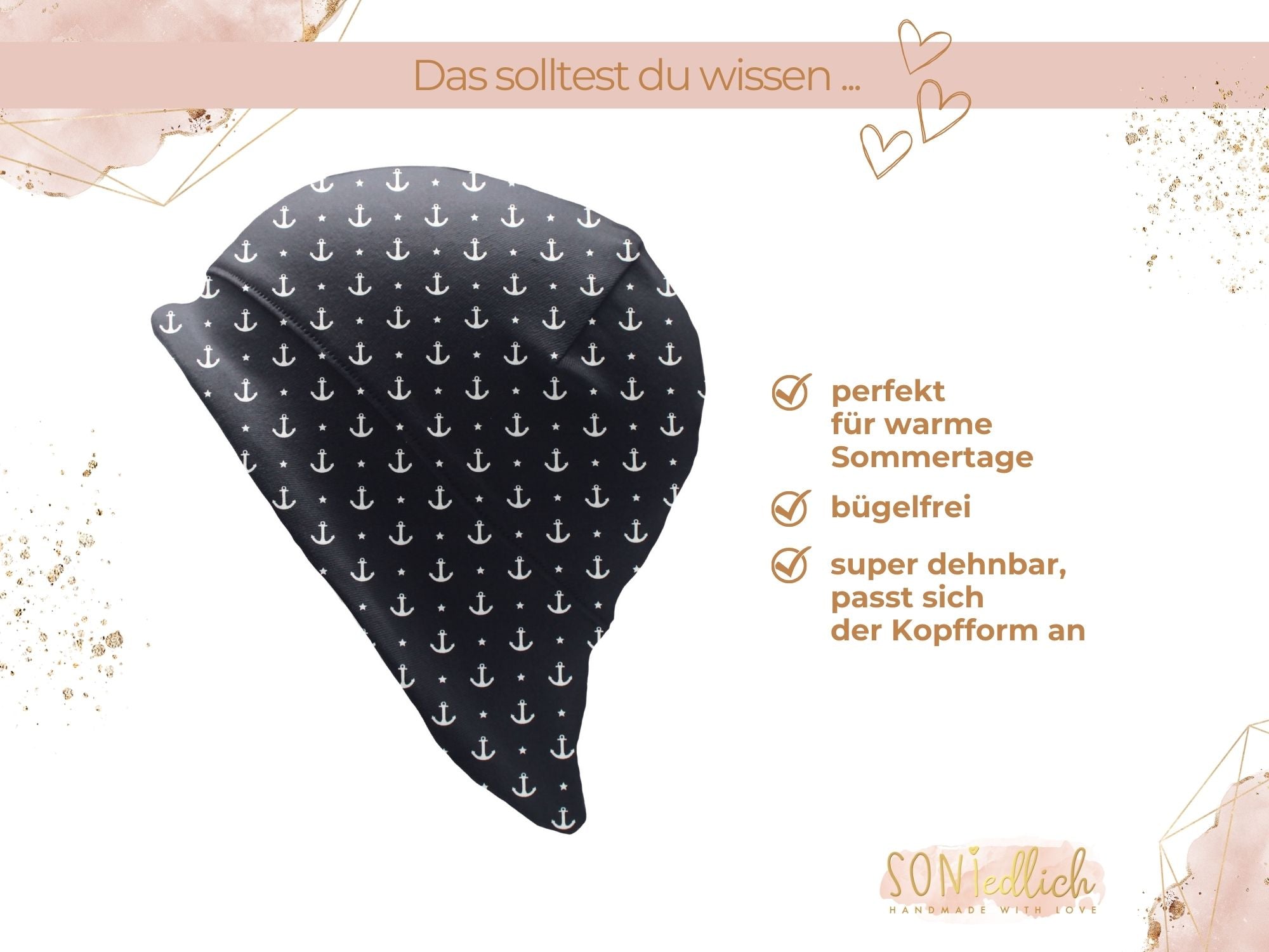 Sonnenhut für Babys und Kinder "Anker marine" Beschreibung