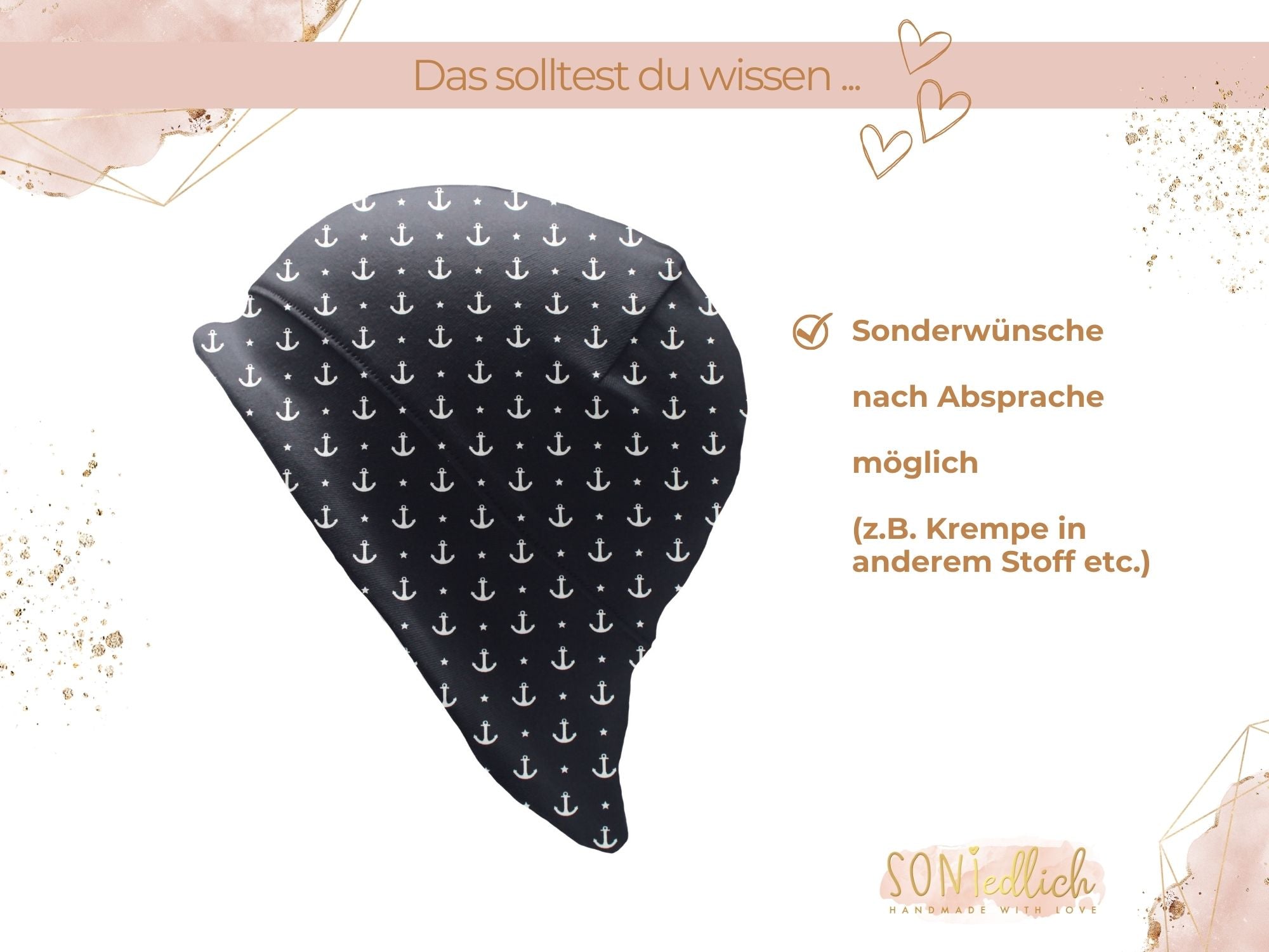 Sonnenhut für Babys und Kinder "Anker marine" Sonderwünsche