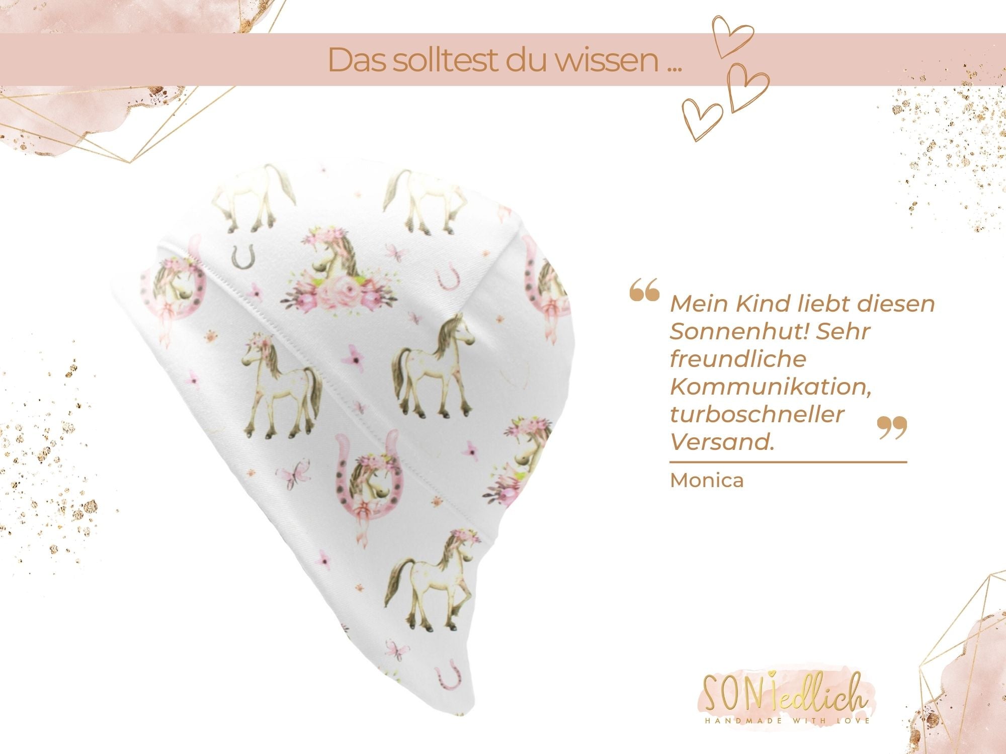 Sonnenhut für Babys und Kinder „Boho Pferde“ Bewertung