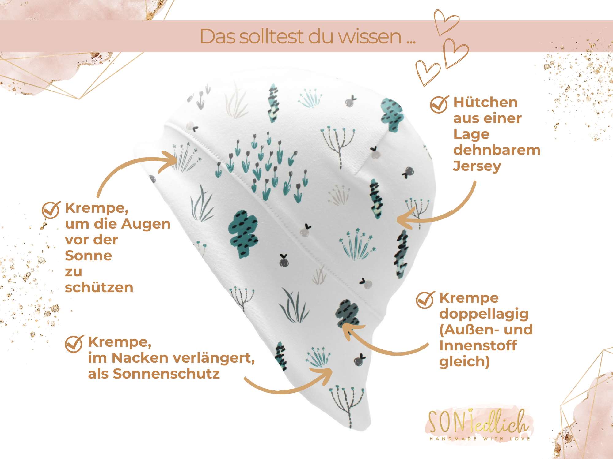 Sonnenhut für Babys und Kinder „bushes" Details