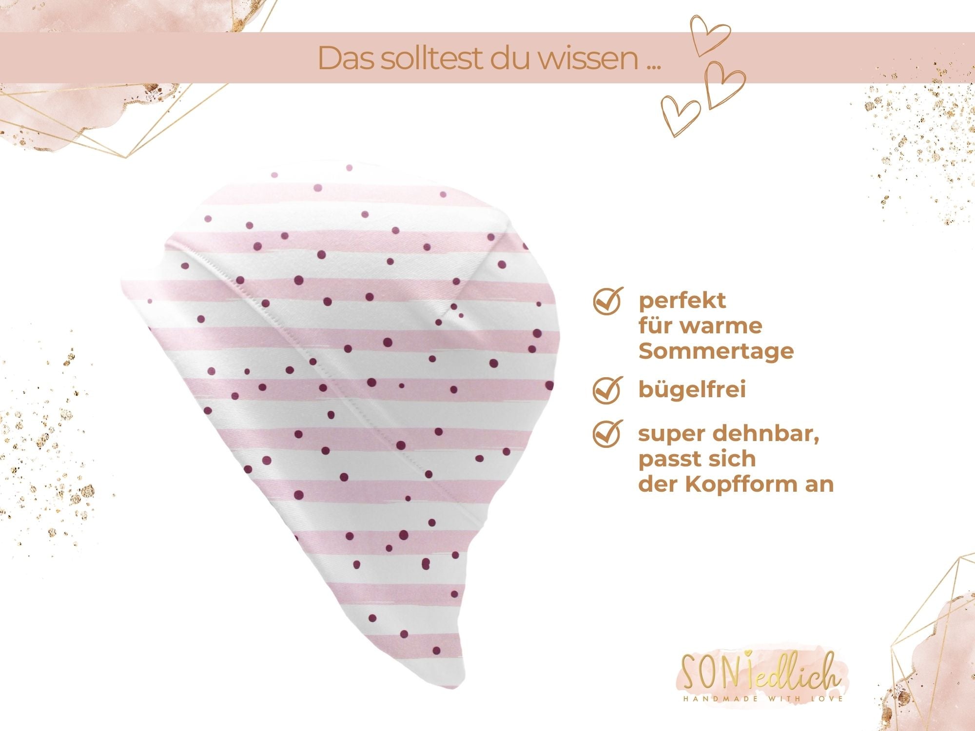 Sonnenhut für Babys und Kinder „dotties and stripes" Beschreibung