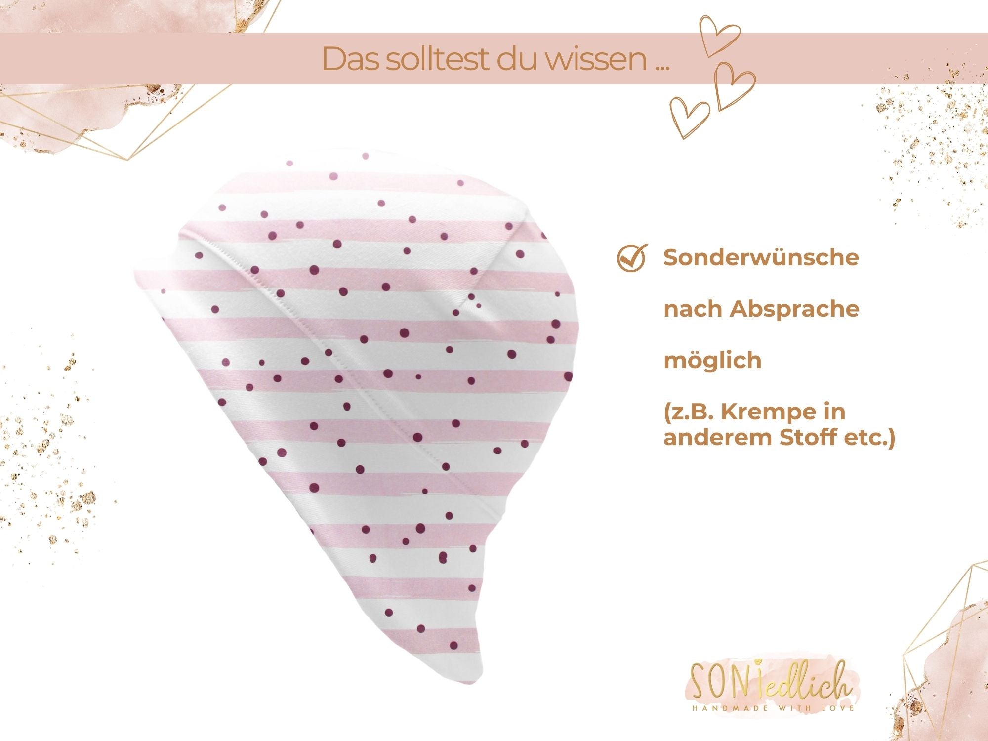 Sonnenhut für Babys und Kinder „dotties and stripes" Sonderwünsche