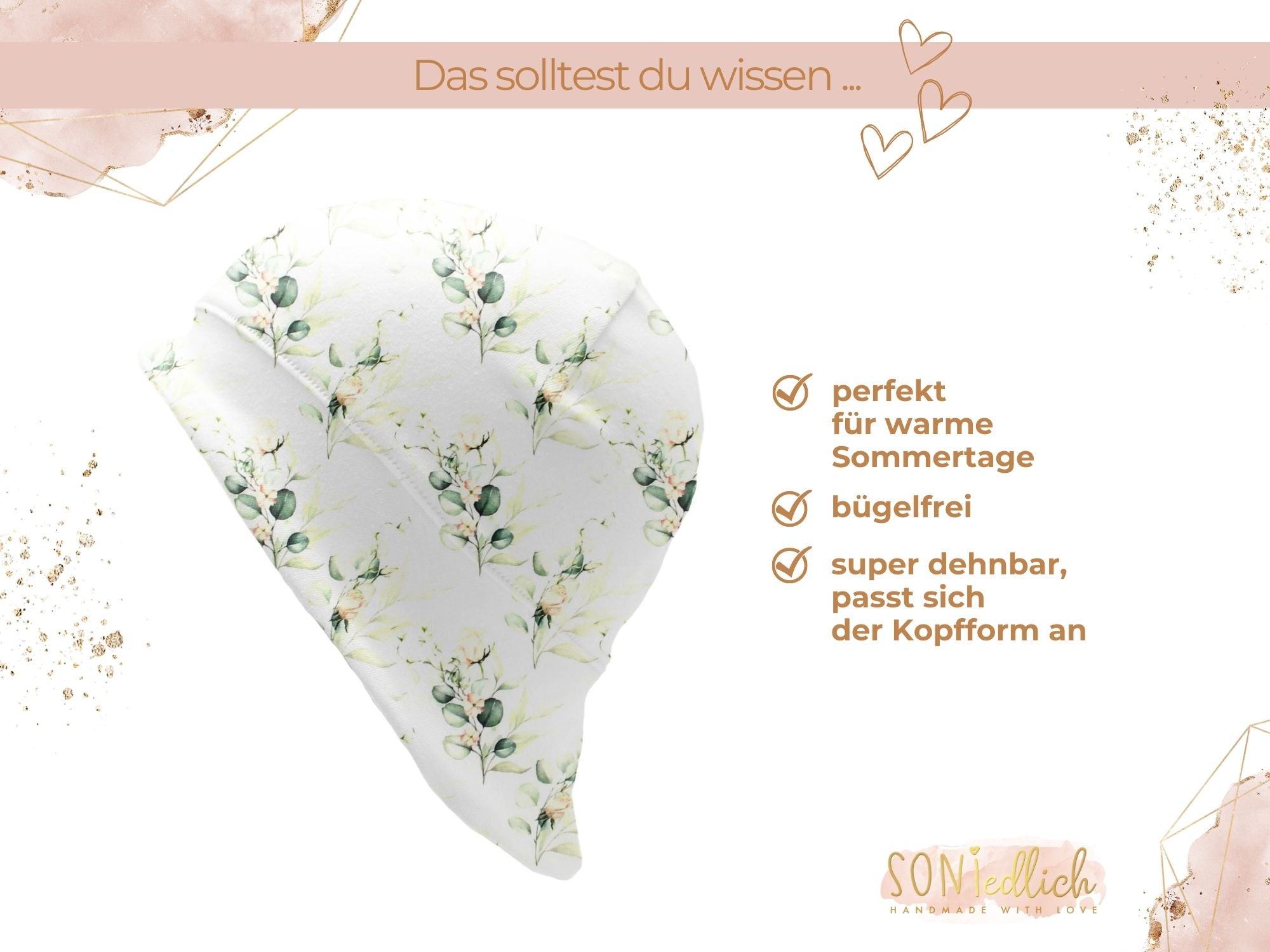 Sonnenhut für Babys und Kinder „Eukalyptus“ Beschreibung