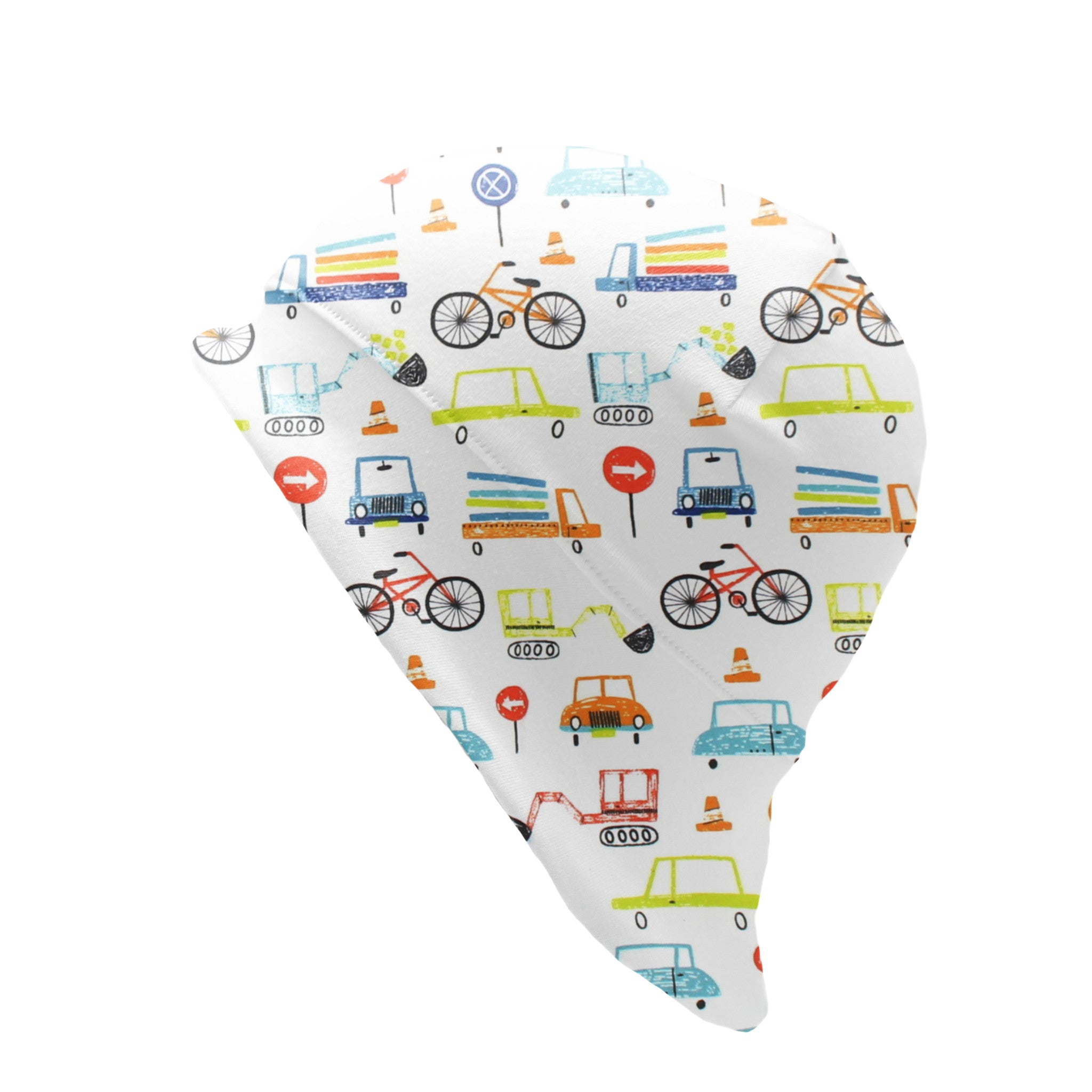 Sonnenhut für Babys und Kinder „Fahrzeuge weiß"