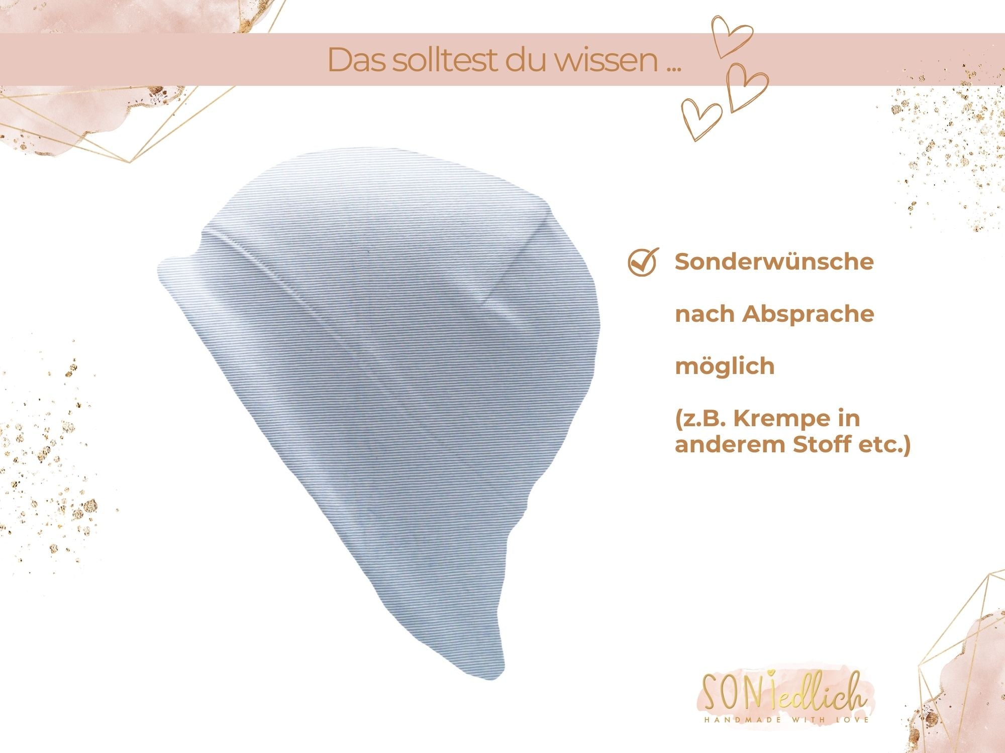 Sonnenhut für Babys und Kinder „feine Streifen“ Sonderwünsche