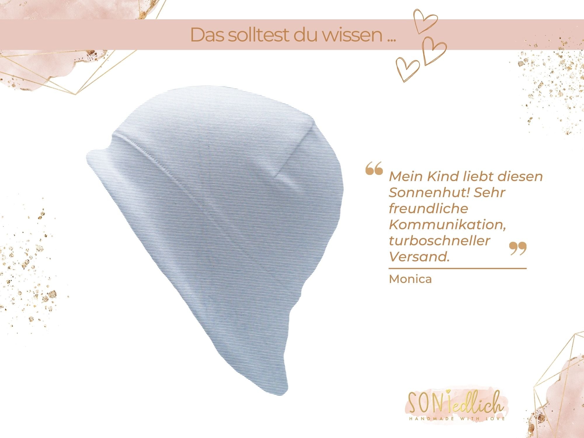 Sonnenhut für Babys und Kinder „feine Streifen“ Bewertung