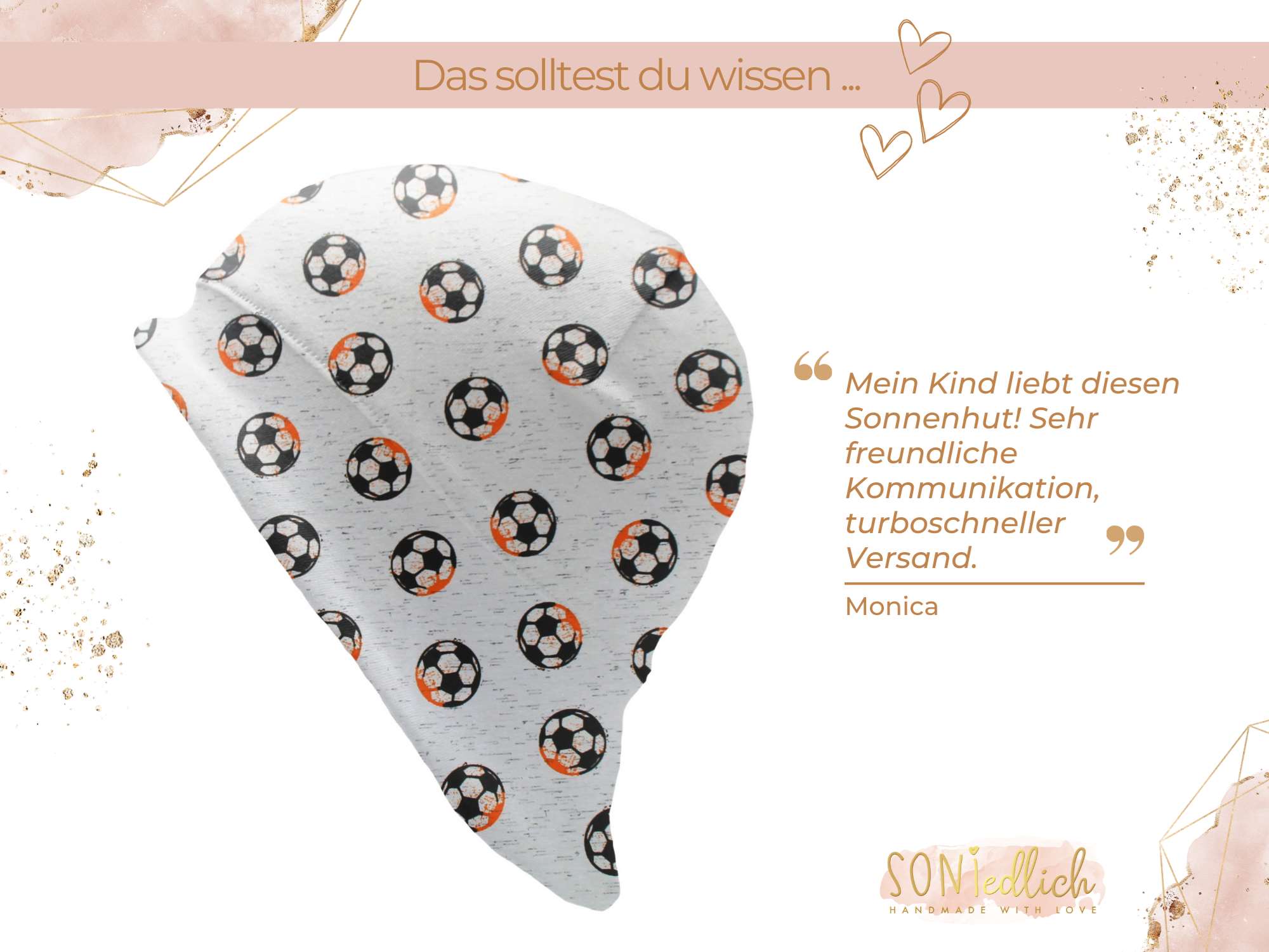 Sonnenhut für Babys und Kinder „Fußball“ Bewertung
