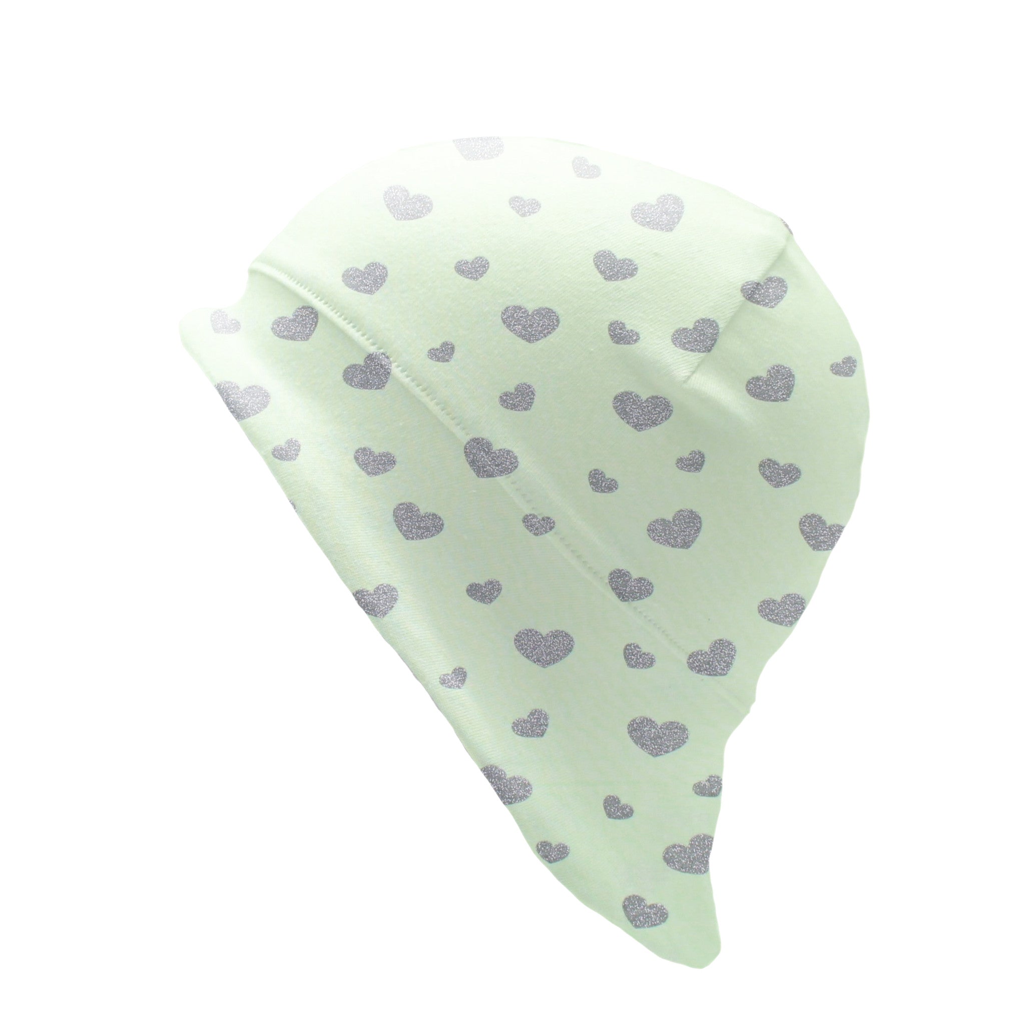 Sonnenhut für Babys und Kinder „Glitzerherzen, mint“