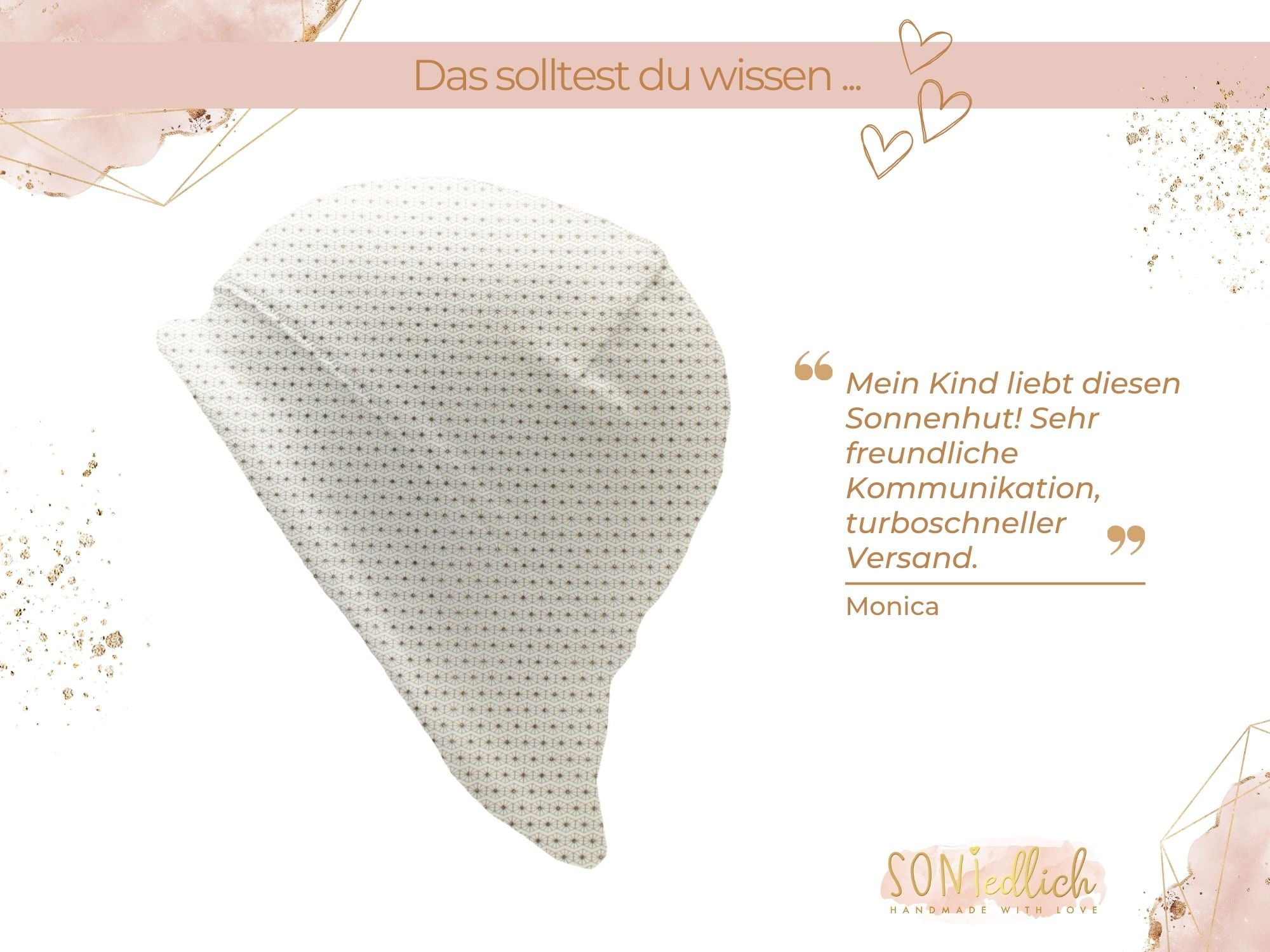 Sonnenhut für Babys und Kinder „golden geometrics“ Bewertung