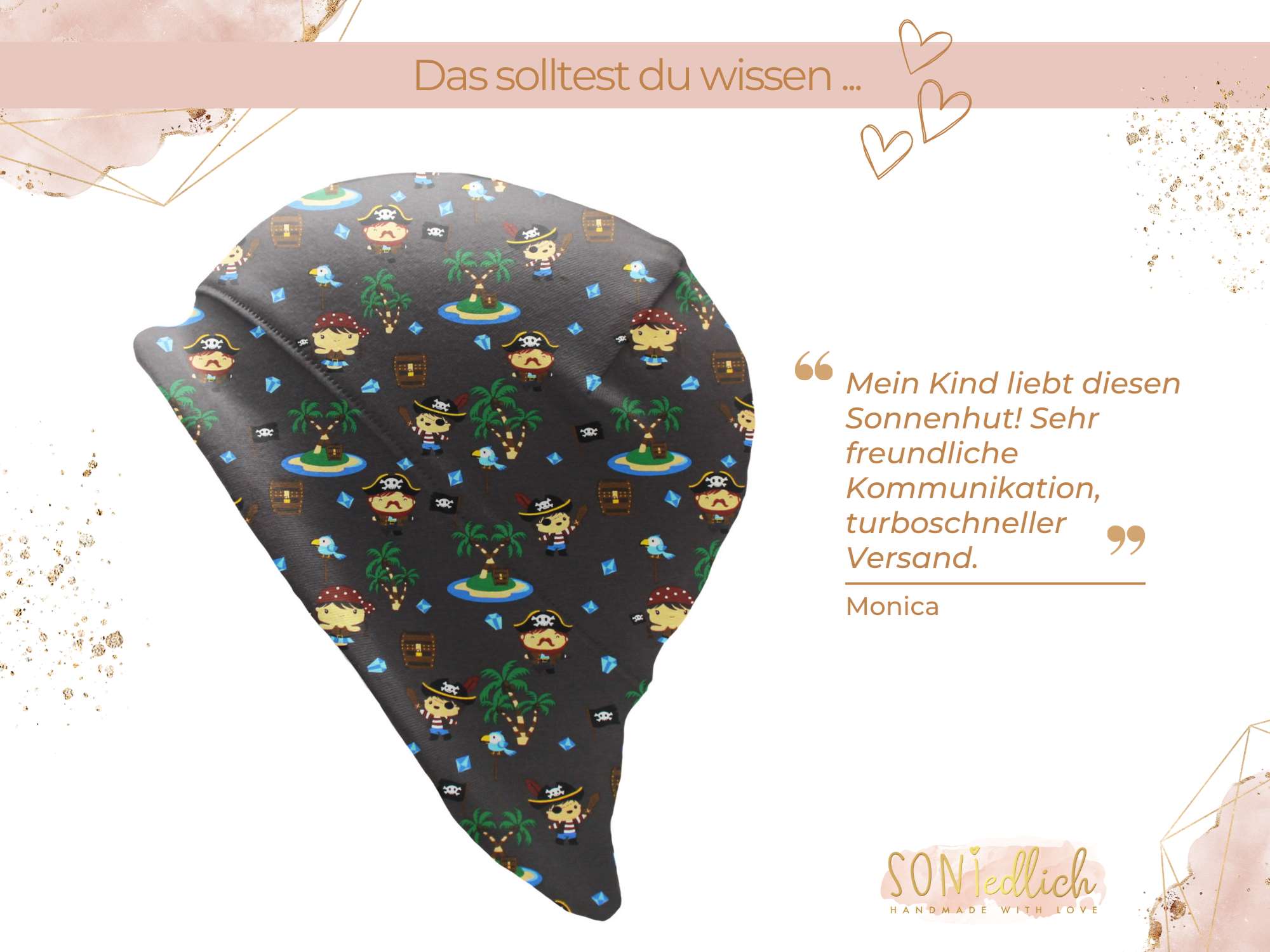 Sonnenhut für Babys und Kinder „Inselpiraten dunkelbraun“ Bewertung