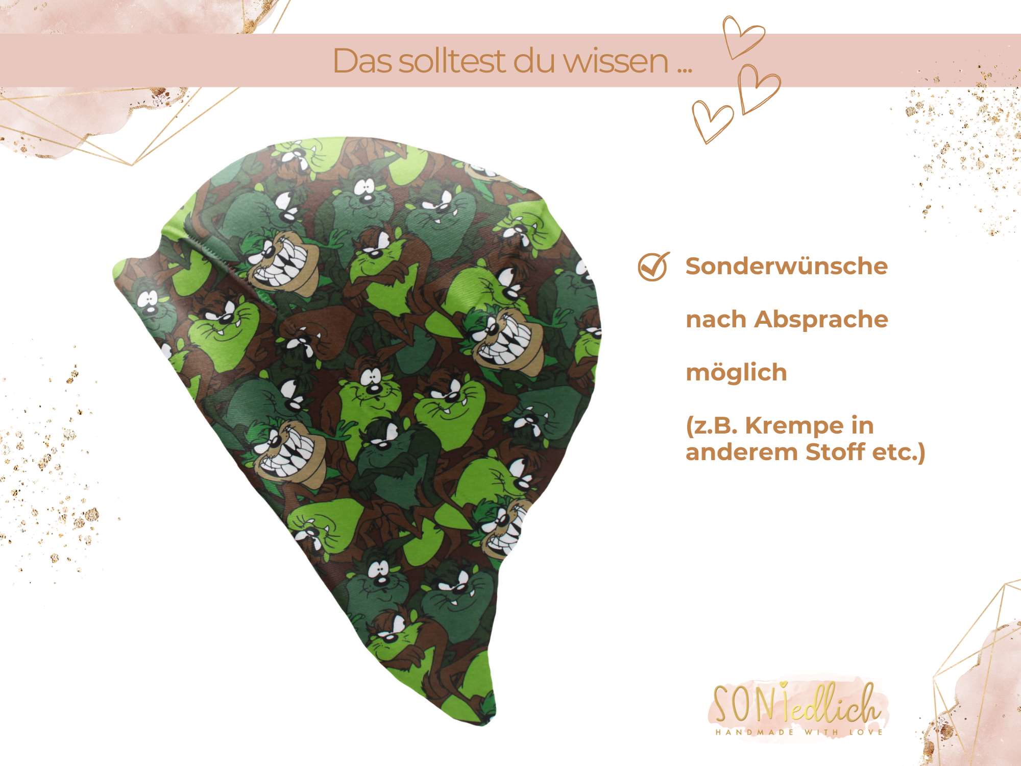 Sonnenhut für Babys und Kinder „Monster“ Sonderwünsche