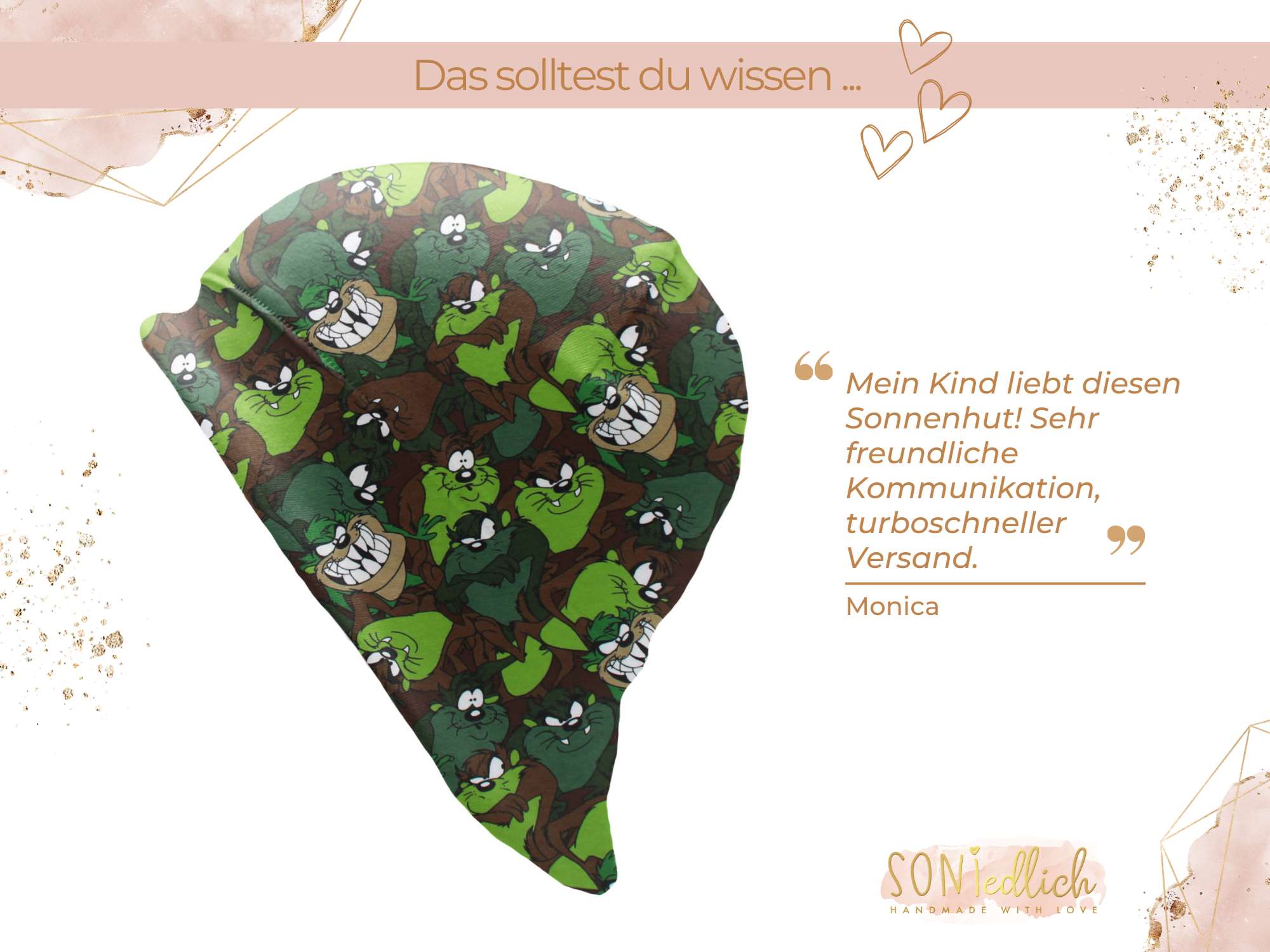 Sonnenhut für Babys und Kinder „Monster“ Bewertung