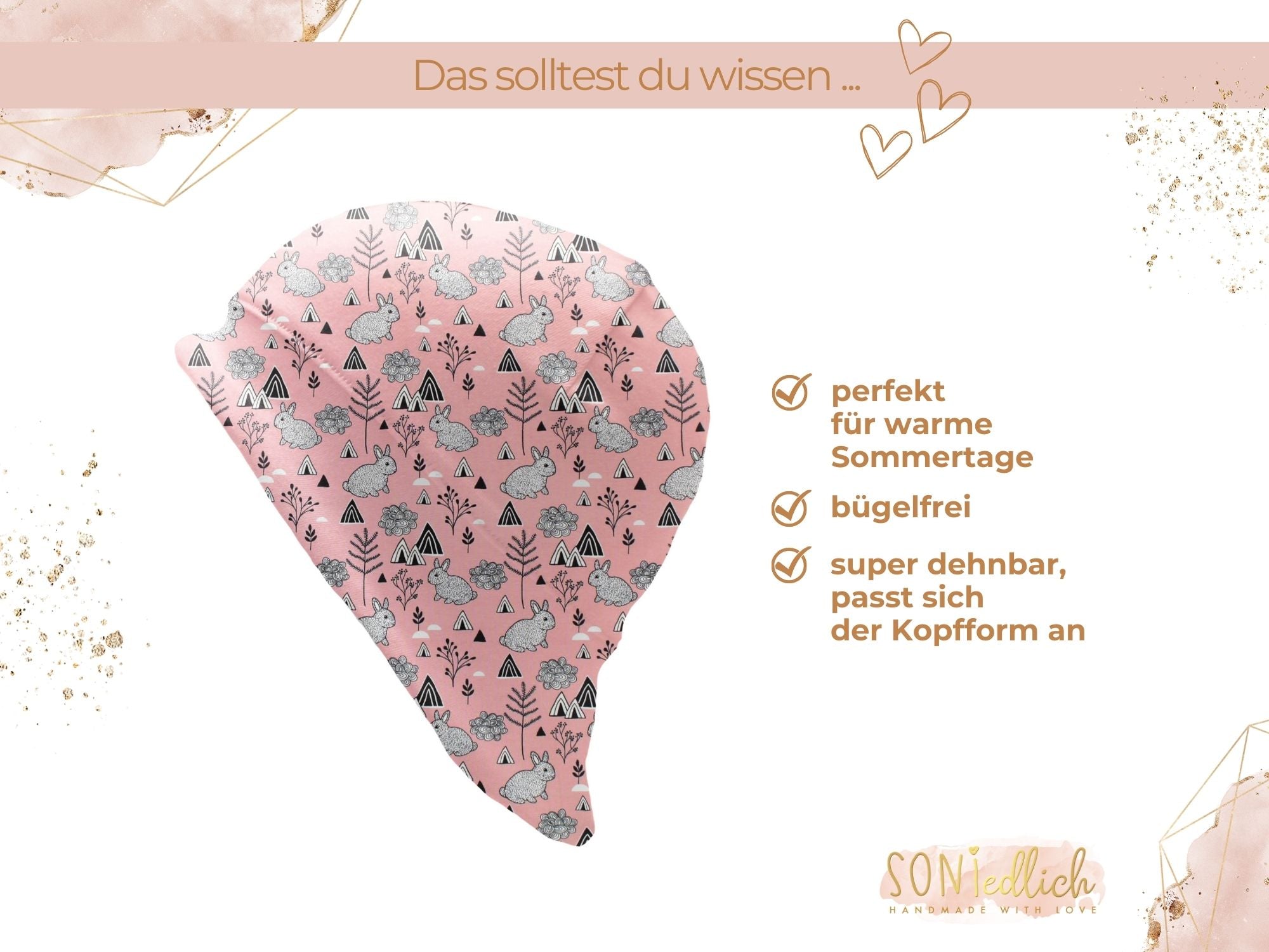 Sonnenhut für Babys und Kinder „mountain bunny“ Beschreibung