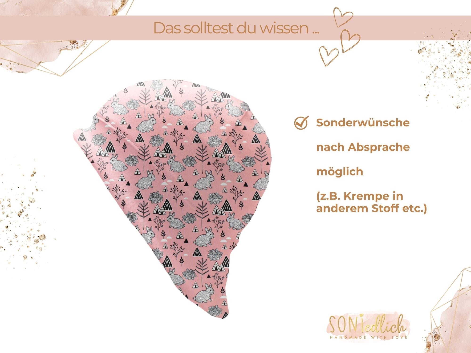 Sonnenhut für Babys und Kinder „mountain bunny“ Sonderwünsche