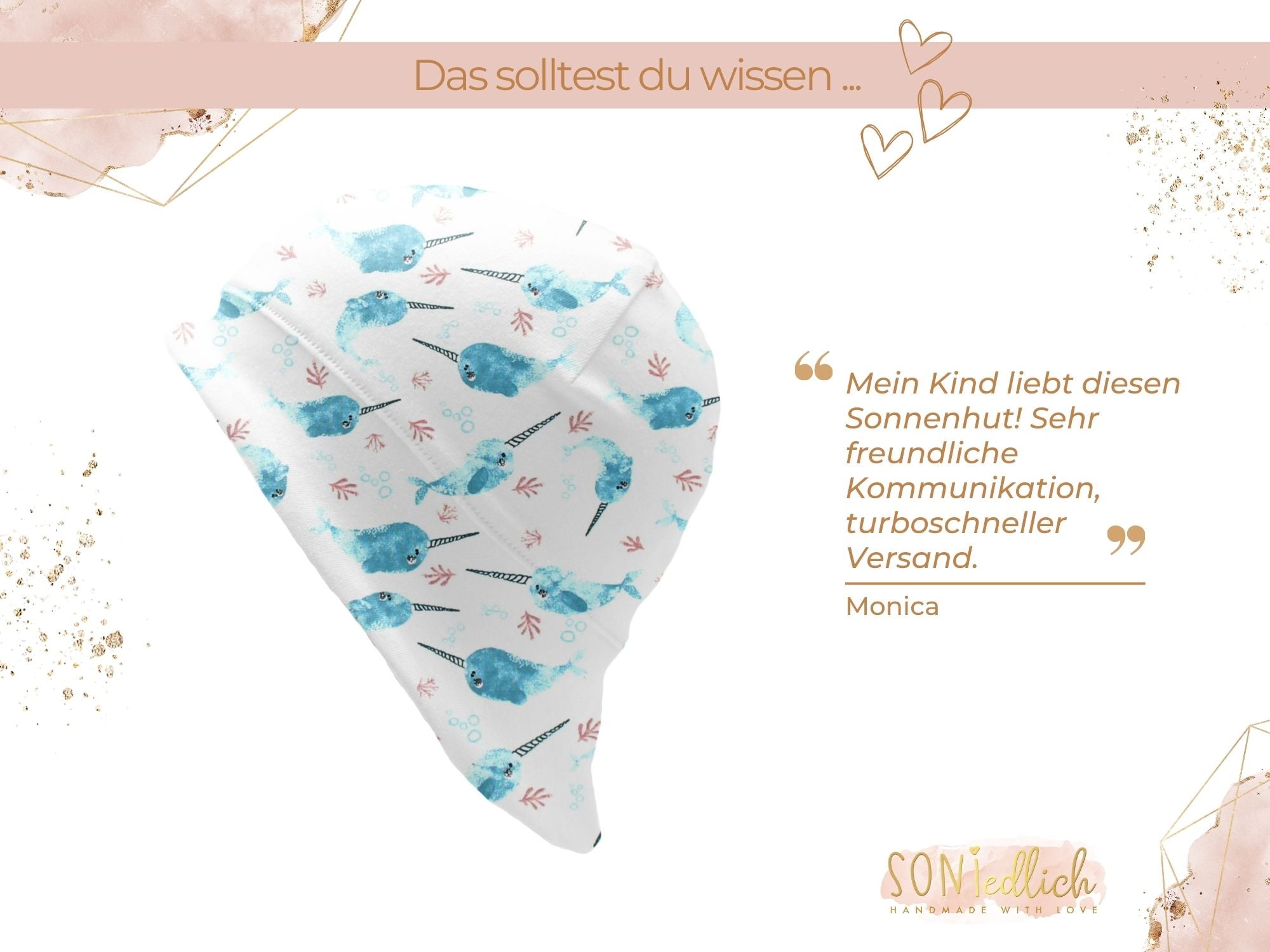 Sonnenhut für Babys und Kinder „Narwale“ Bewertung