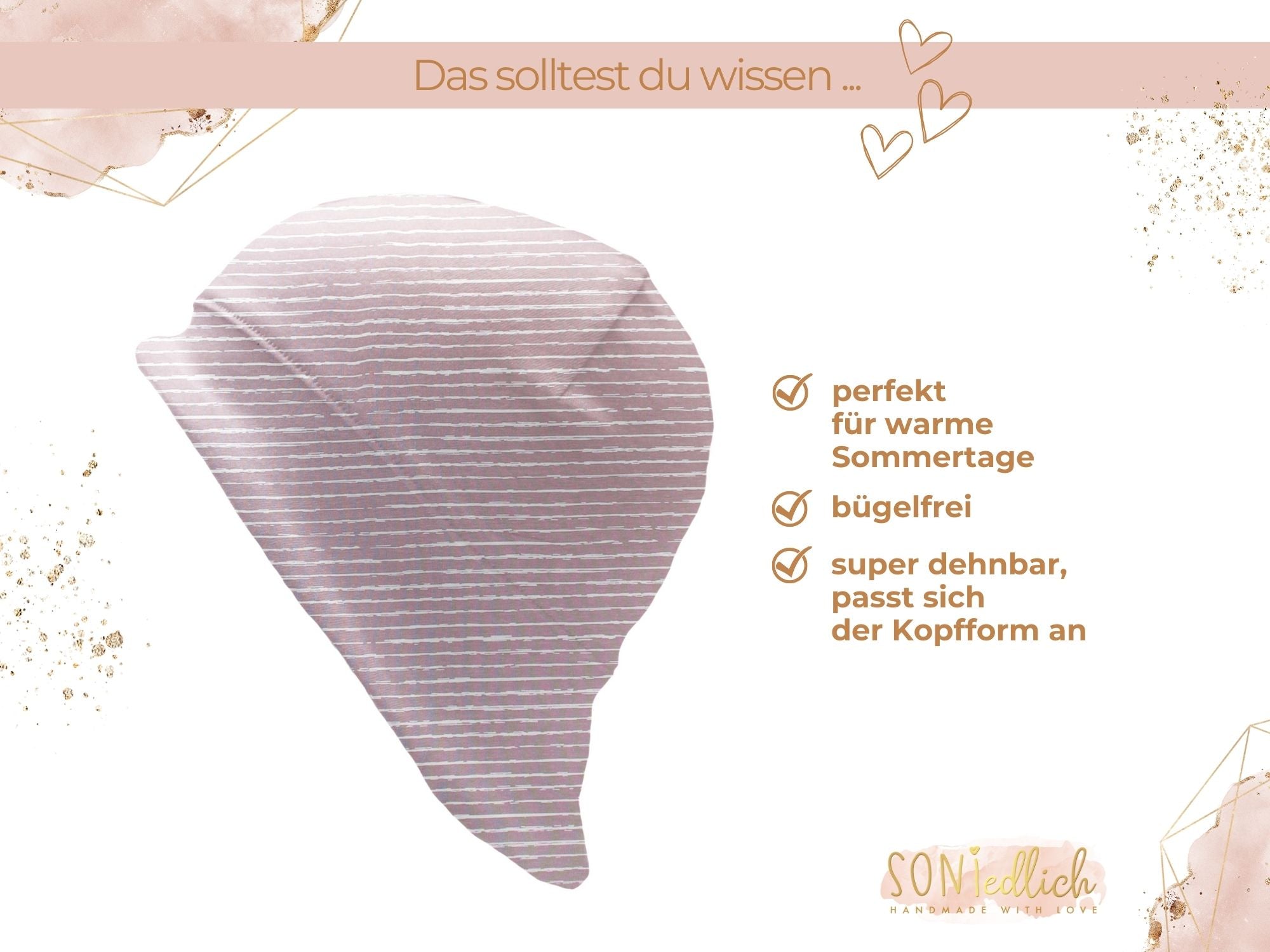 Sonnenhut für Babys und Kinder „painted lines, rosa“ Beschreibung