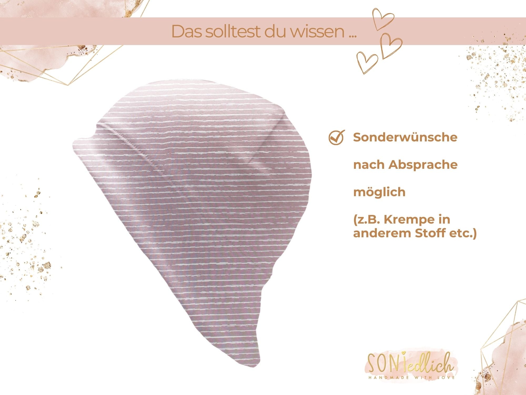Sonnenhut für Babys und Kinder „painted lines, rosa“ Sonderwünsche