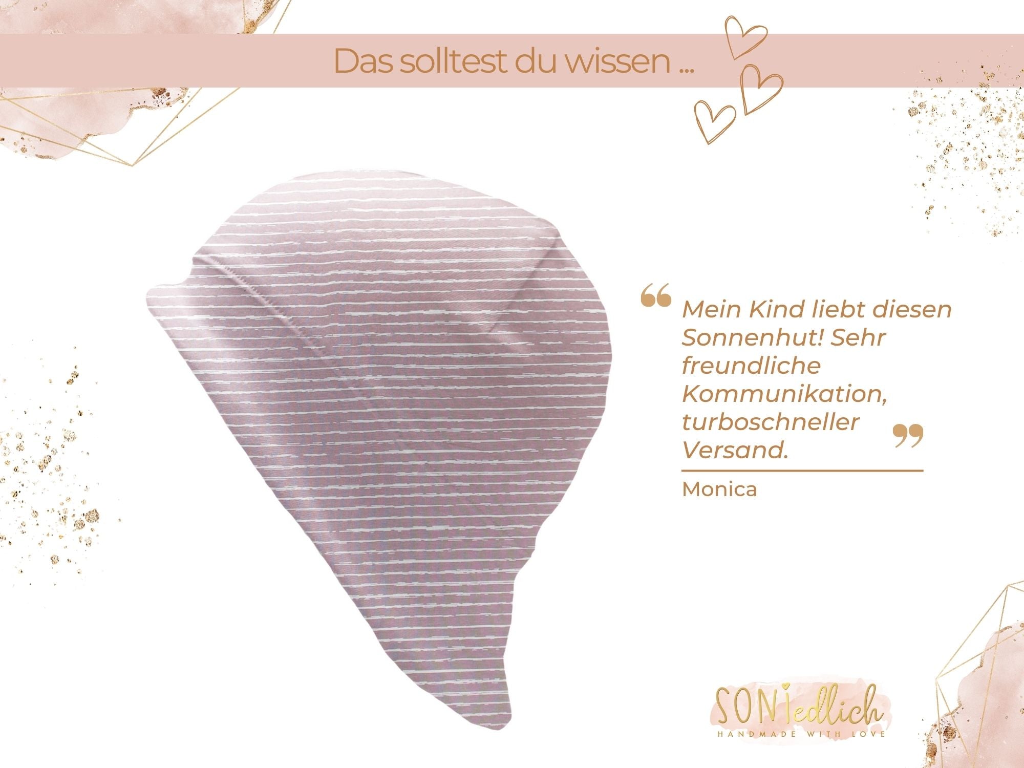 Sonnenhut für Babys und Kinder „painted lines, rosa“ Bewertung