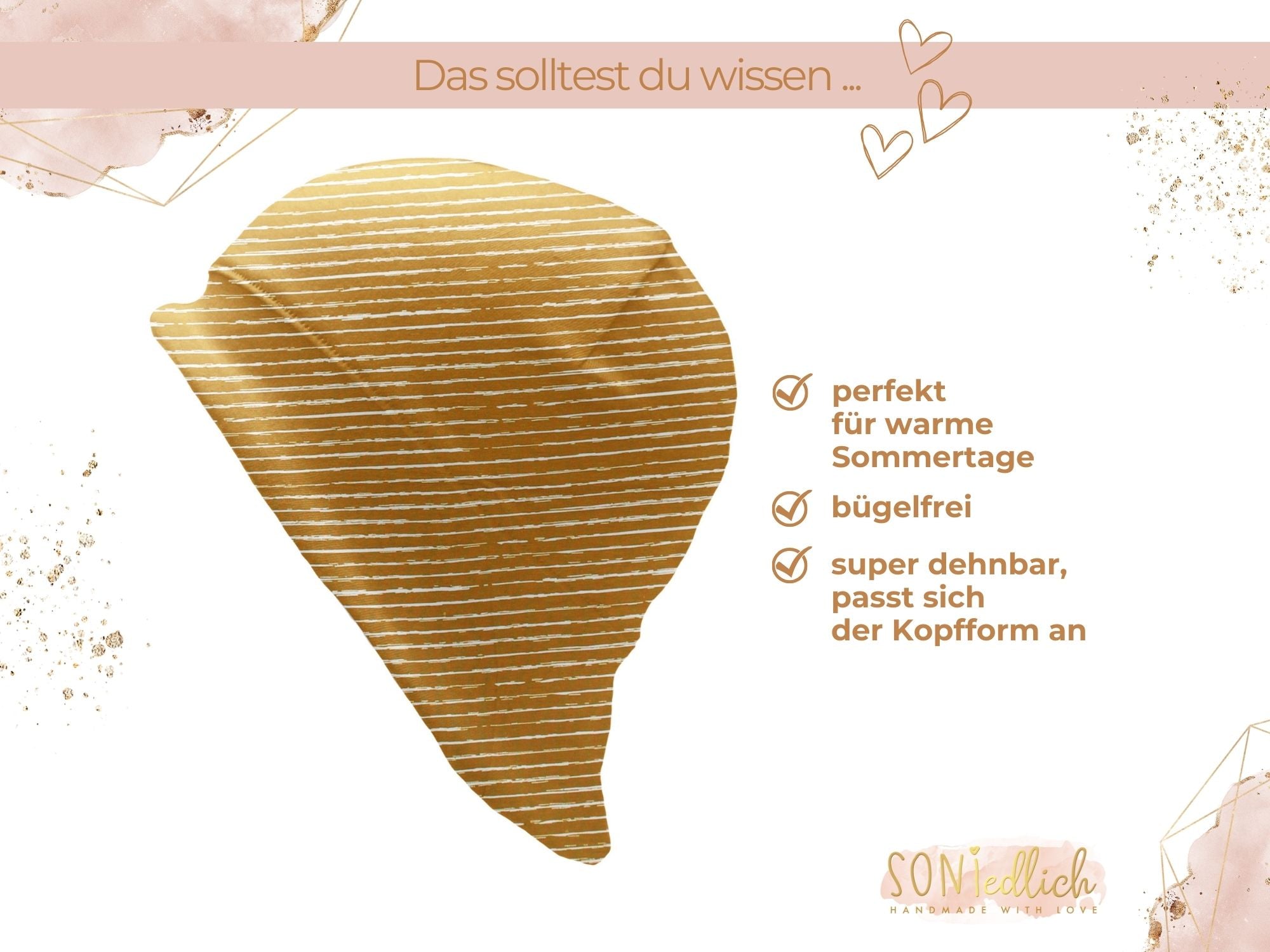 Sonnenhut für Babys und Kinder „painted lines, senf“ Beschreibung