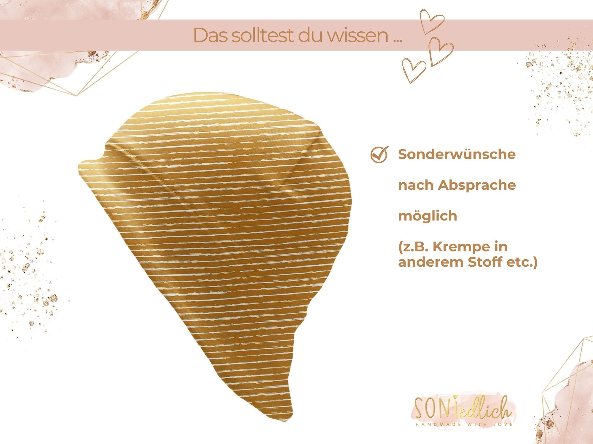 Sonnenhut für Babys und Kinder „painted lines, senf“ Sonderwünsche