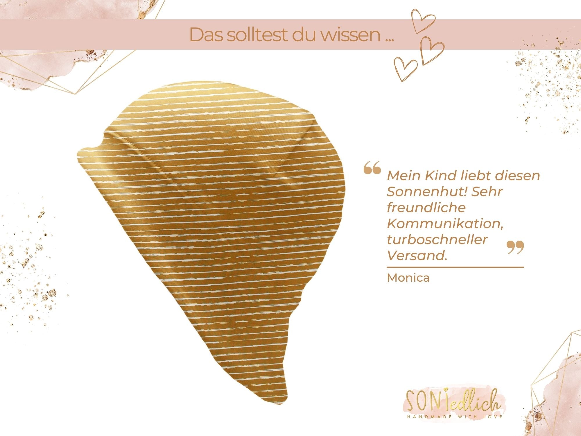 Sonnenhut für Babys und Kinder „painted lines, senf“ Bewertung