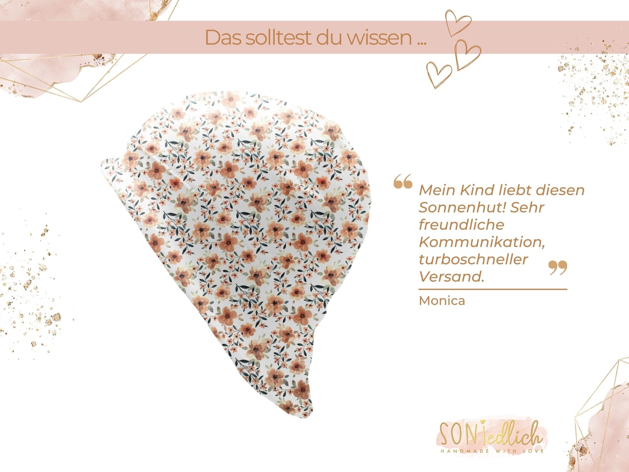 Sonnenhut für Babys und Kinder „Quittenblüte“ Bewertung