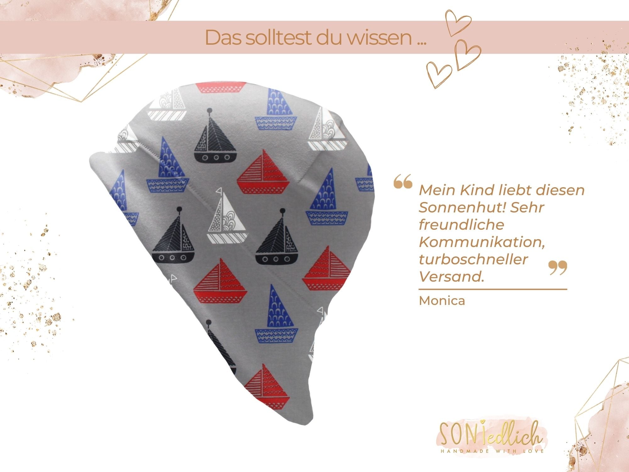 Sonnenhut für Babys und Kinder „Segelboot“ Bewertung