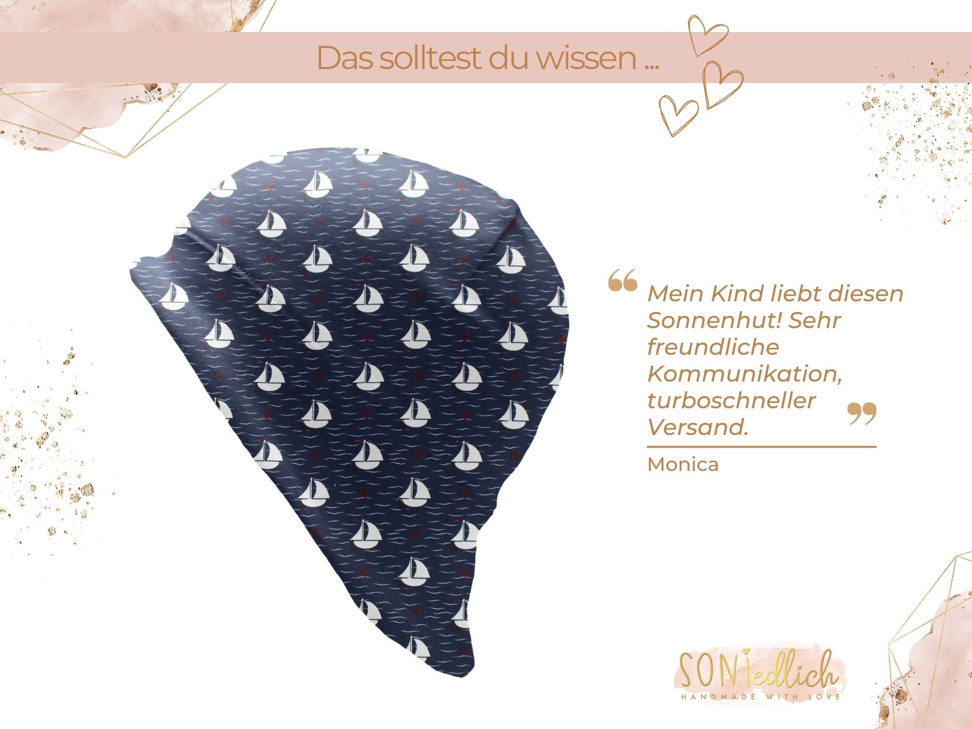 Sonnenhut für Babys und Kinder „Segelboote, marine“ Bewertung