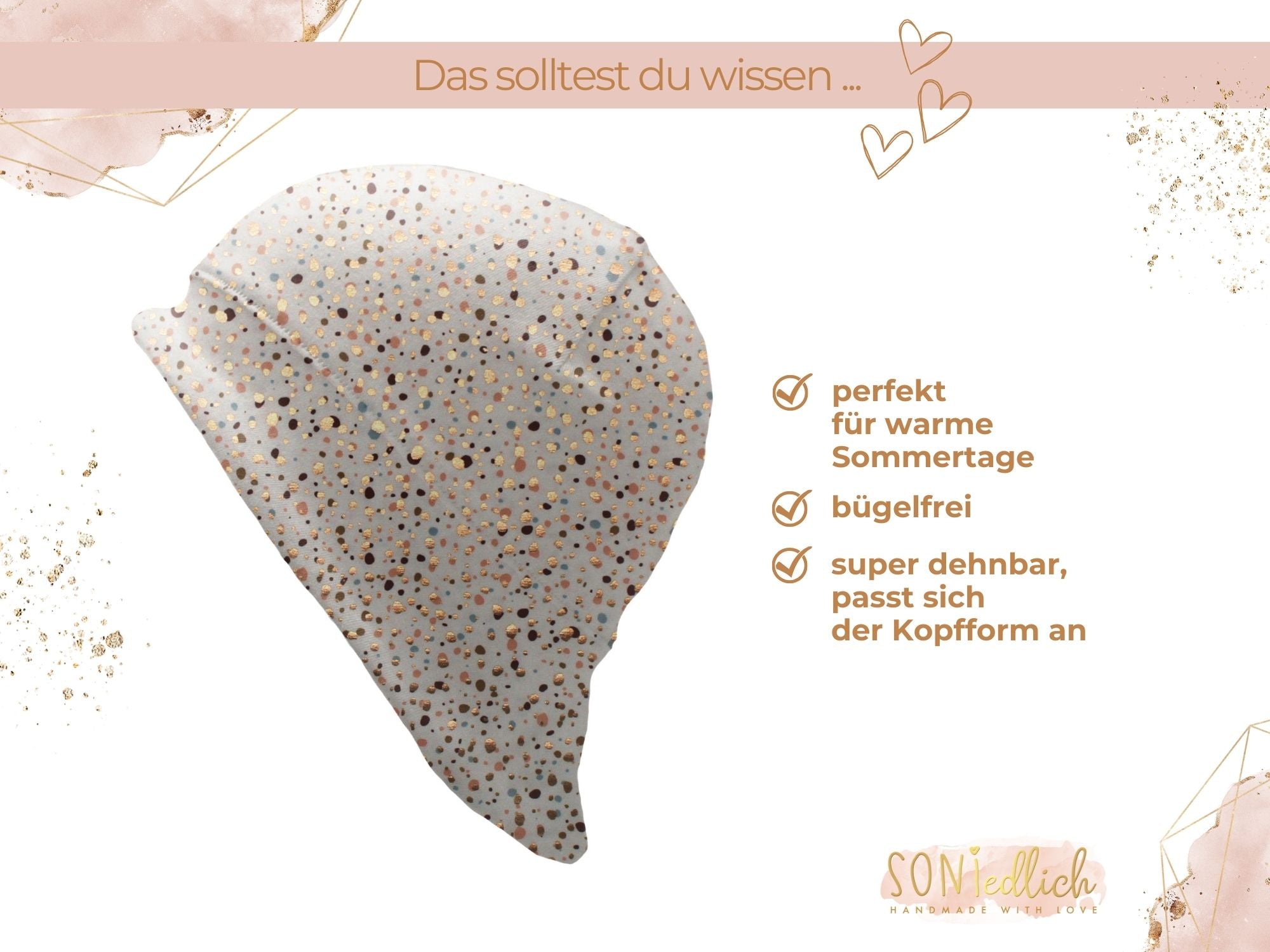 Sonnenhut für Babys und Kinder „Sprenkel, gold“ Beschreibung