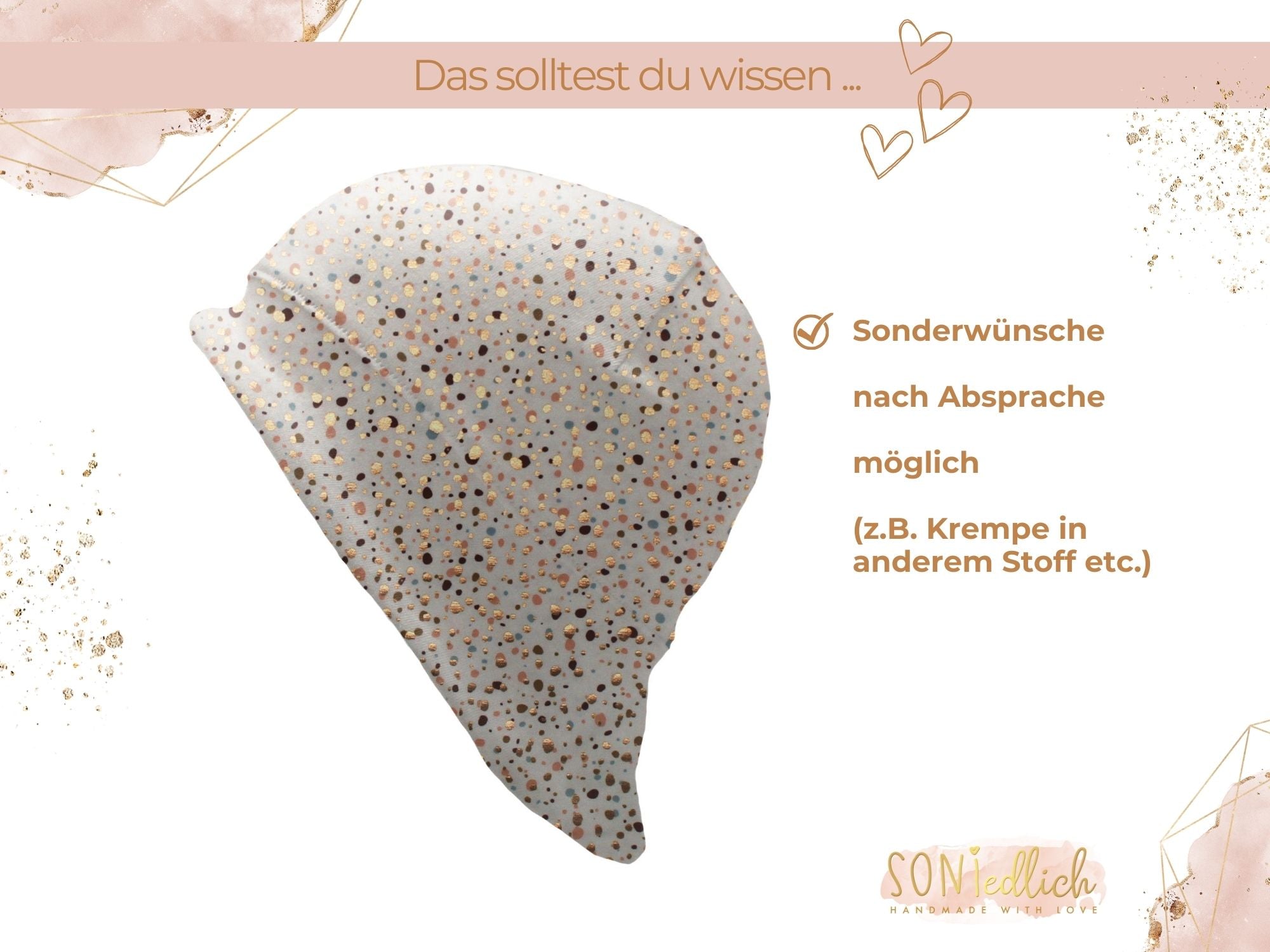 Sonnenhut für Babys und Kinder „Sprenkel, gold“ Sonderwünsche